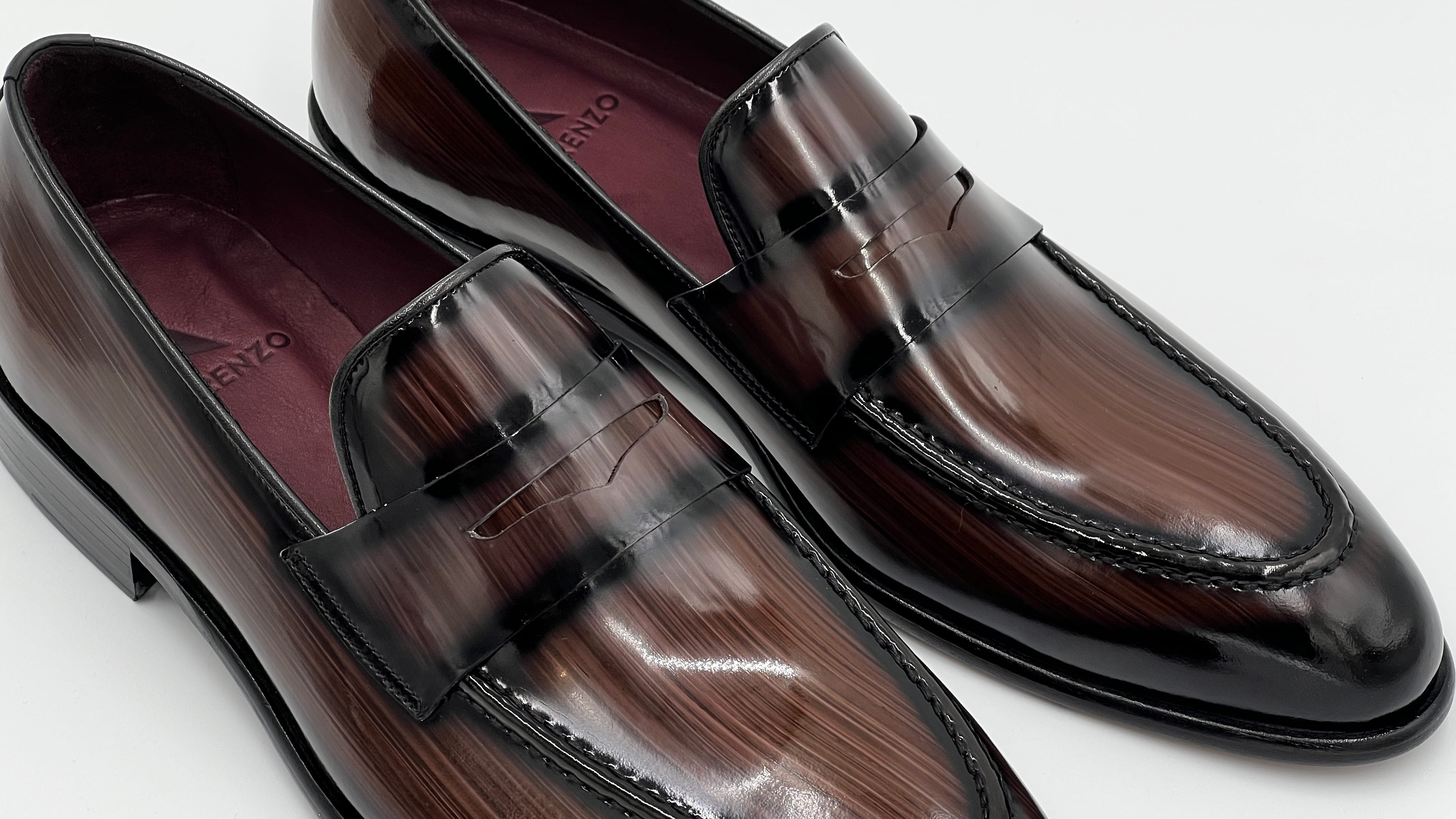 LANDO Handpaint Loafer Brown Leather Dress Shoes