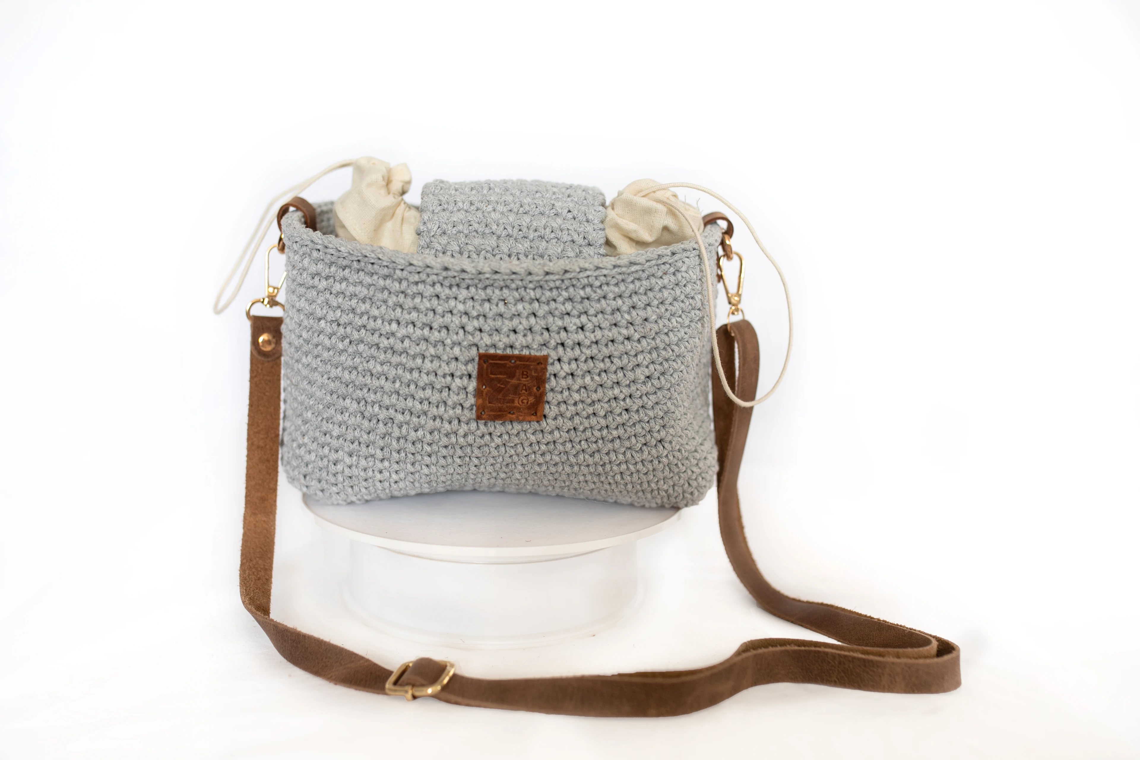 EKİKOBAG-Gri/Kahverengi Deri