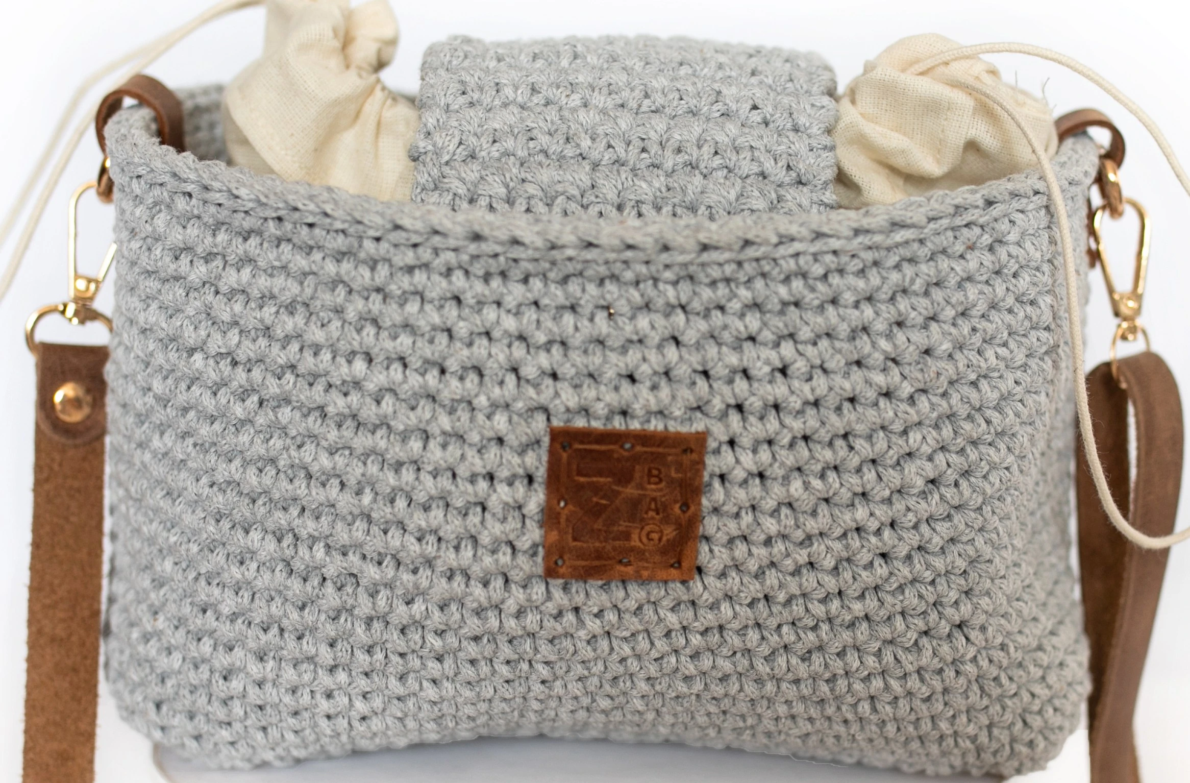 EKİKOBAG-Gri/Kahverengi Deri