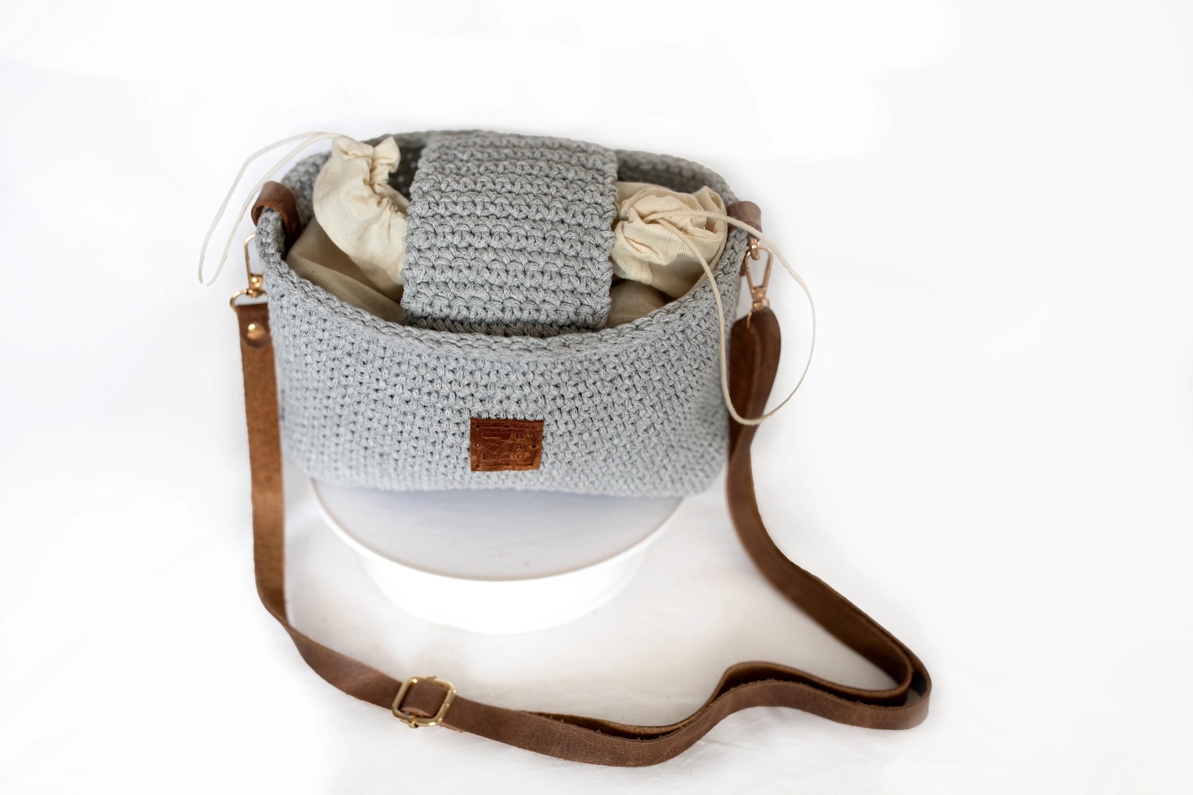 EKİKOBAG-Gri/Kahverengi Deri