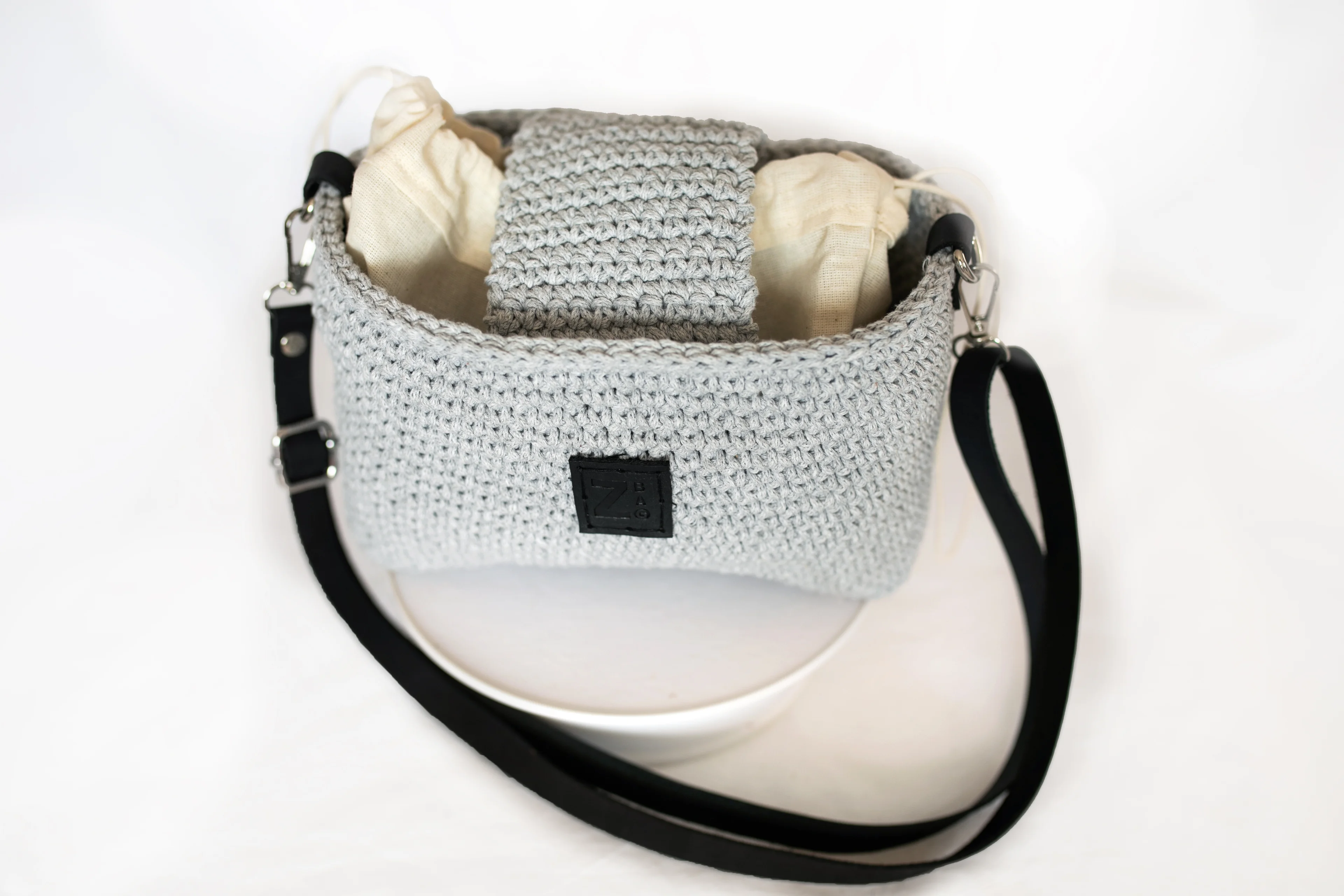 EKİKOBAG-Gri/ Siyah Deri