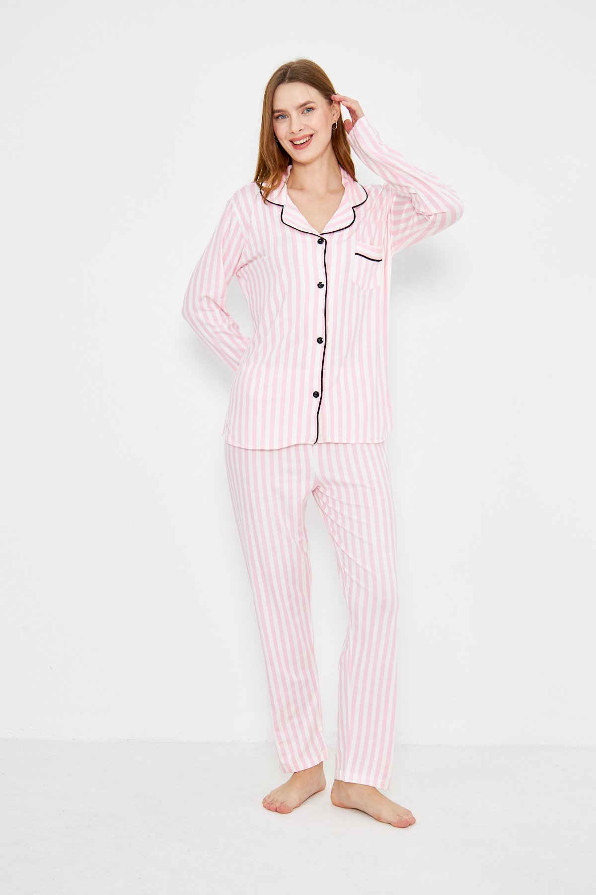 Lara Pink Baby Soft %100 Pamuk Uzun Kollu Pijama Takımı