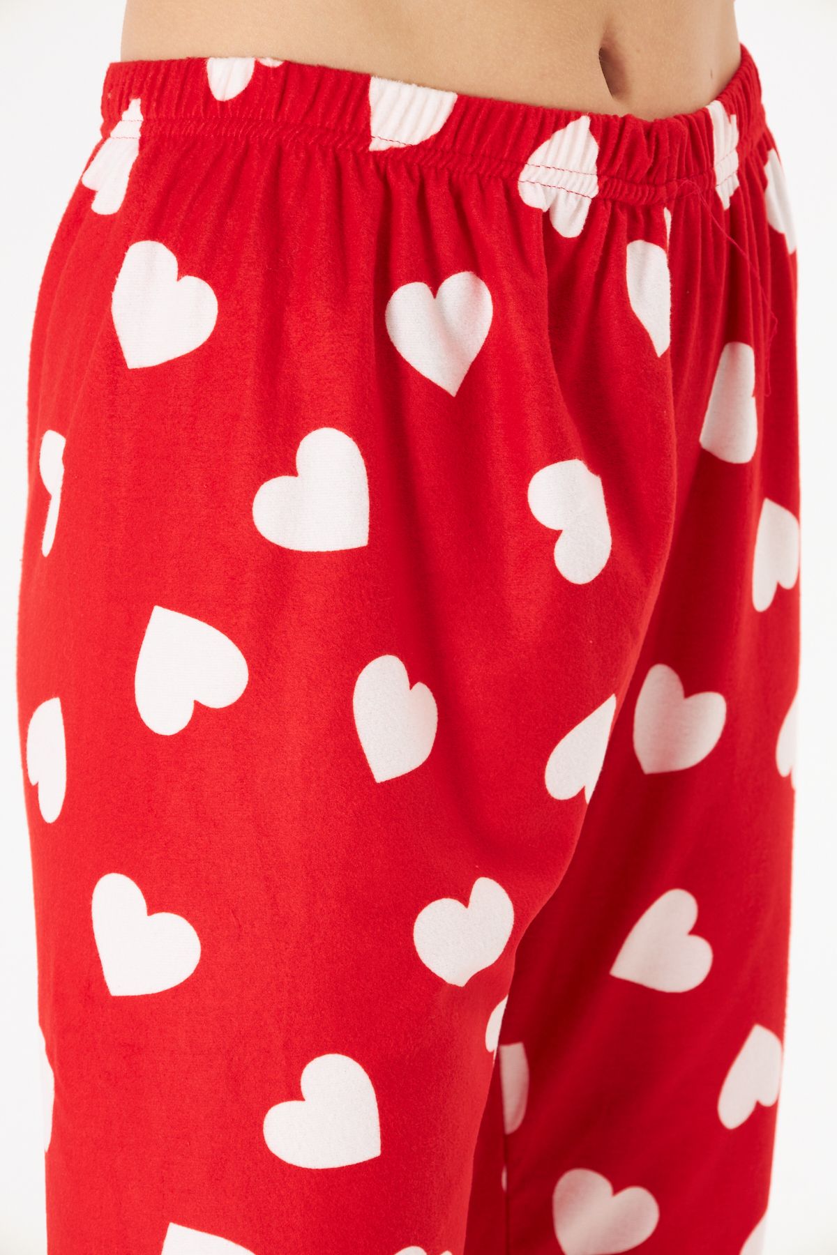 Lara Red Heart Pamuklu Uzun Kollu Pijama Takımı