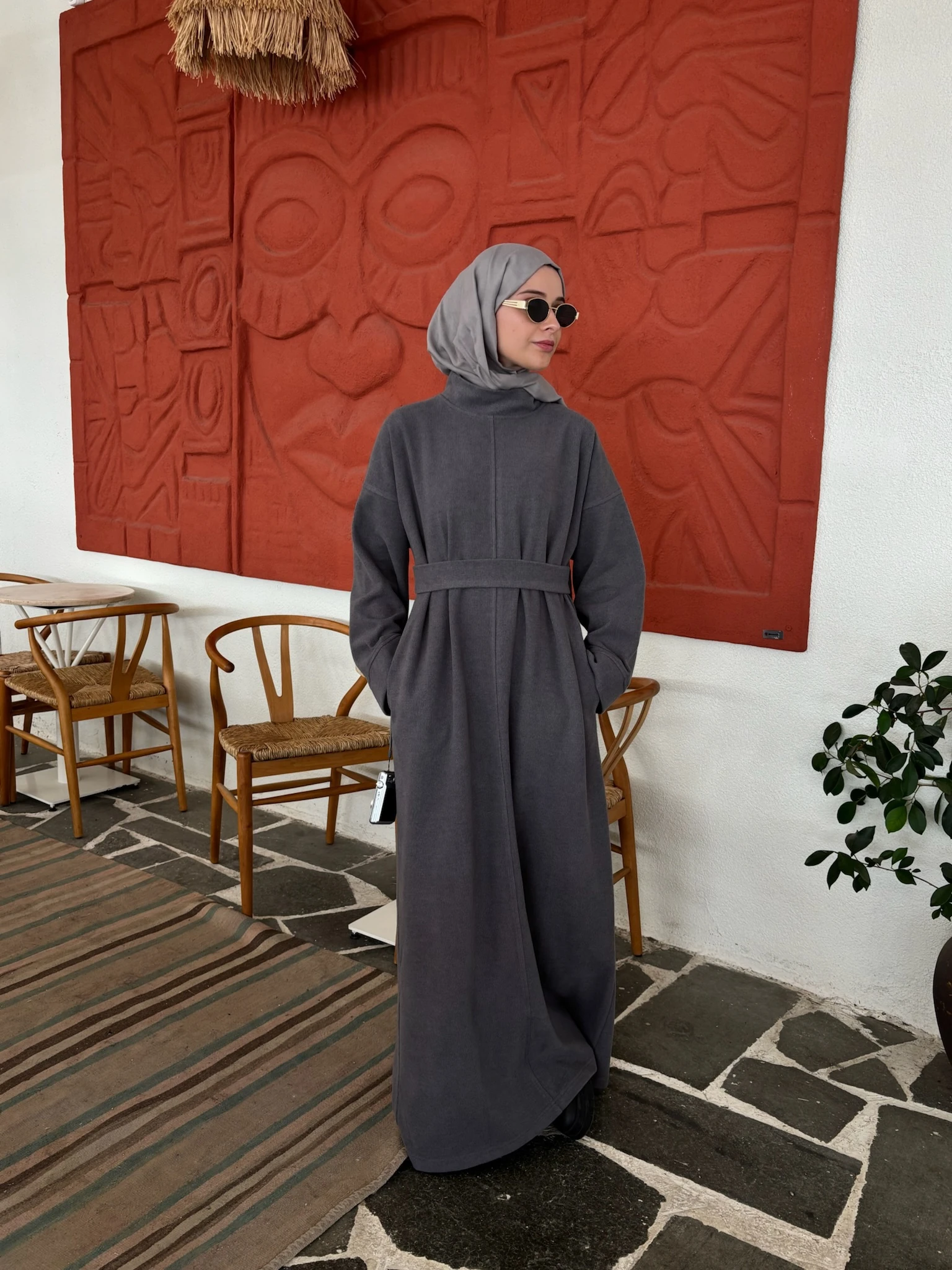 ÖRME ANTRASİT ELBİSE