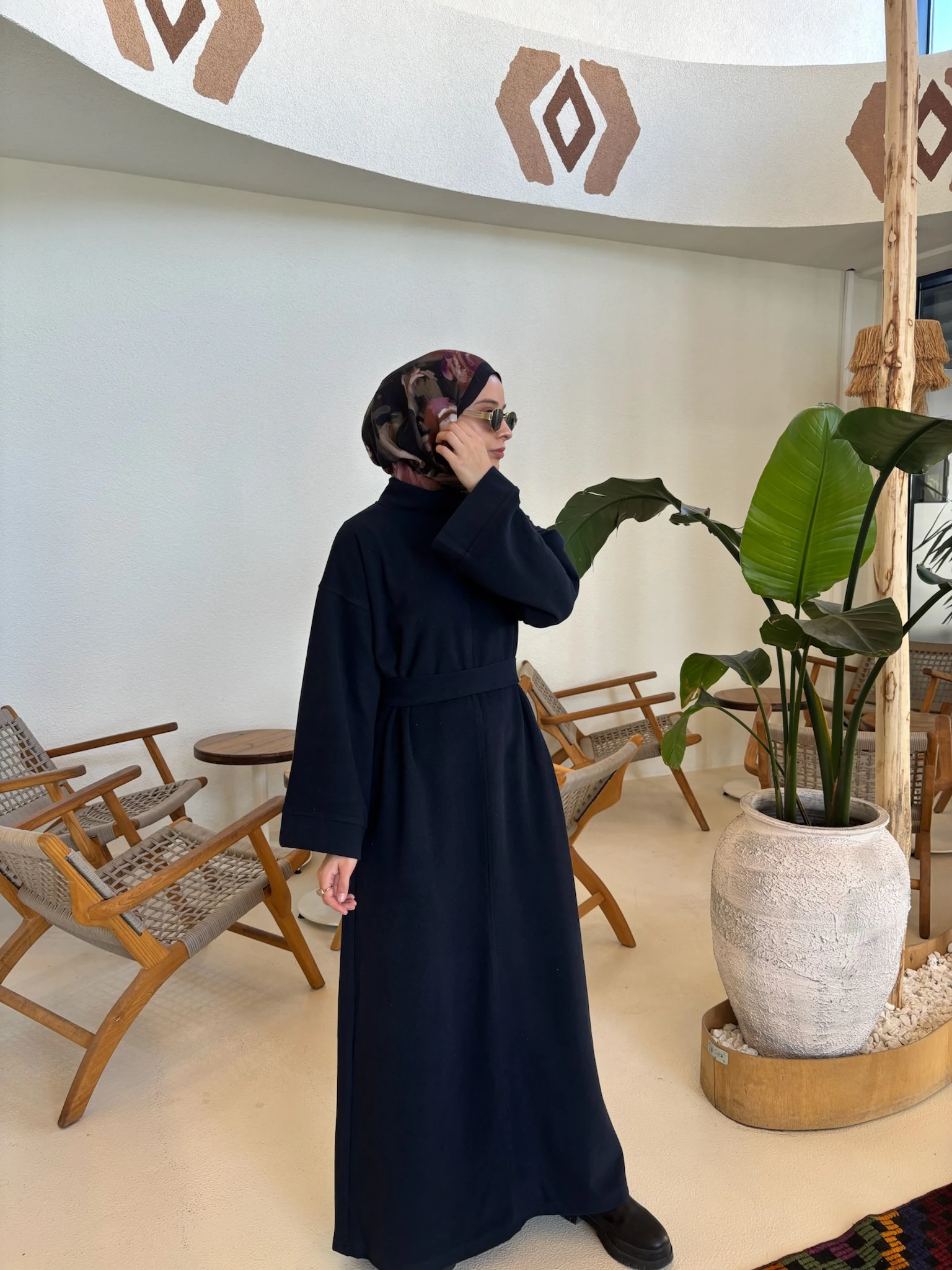 ÖRME LACİVERT ELBİSE