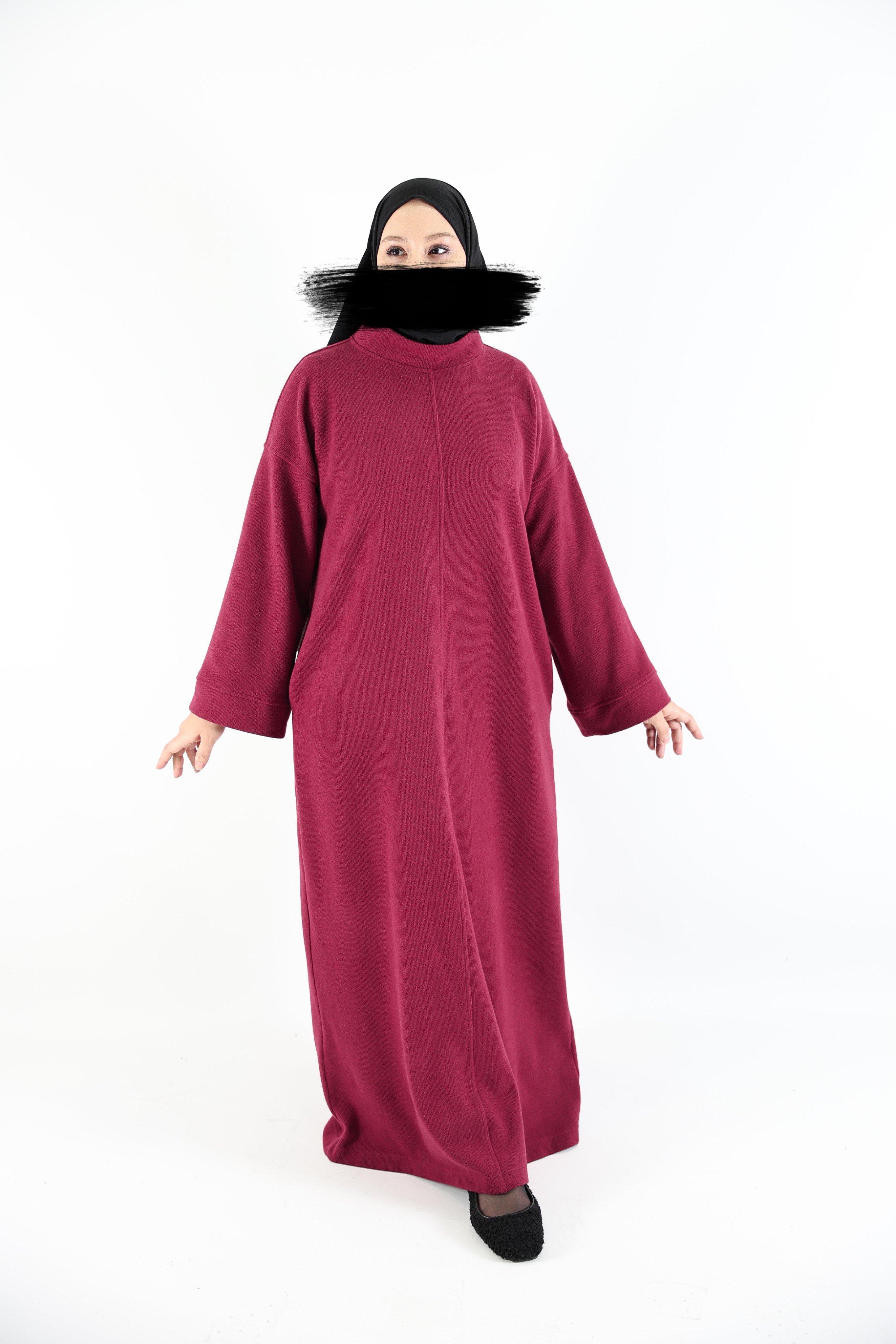 ÖRME BORDO ELBİSE