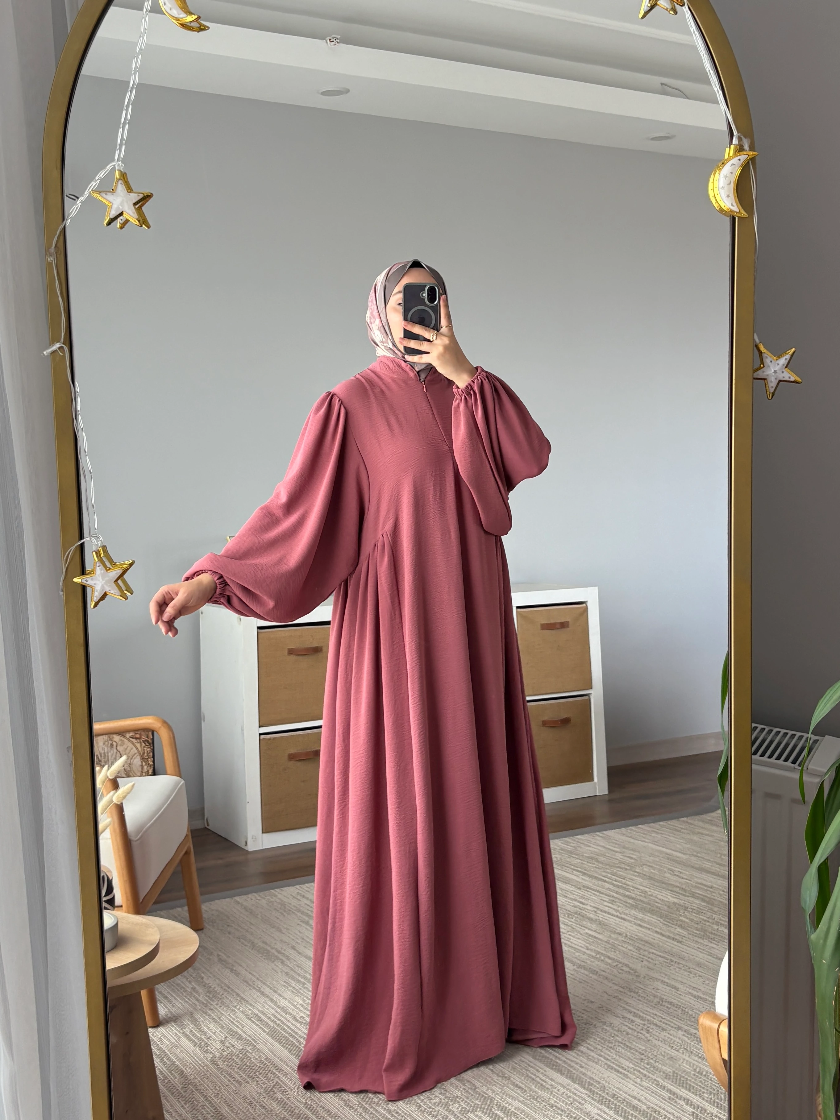 Fermuarlı Aerobin Ferace - PEMBE