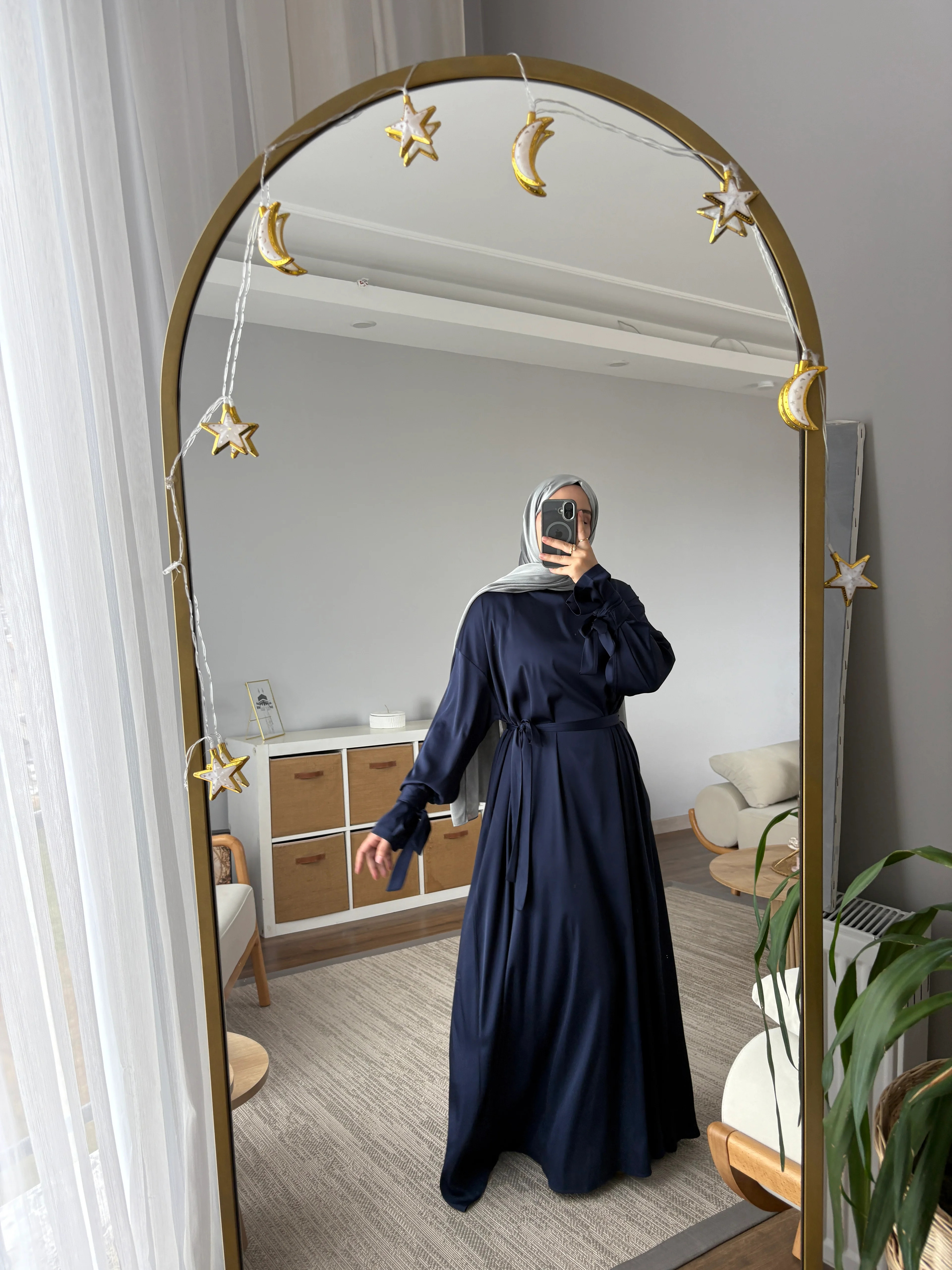 Saten Elbise - LACİVERT