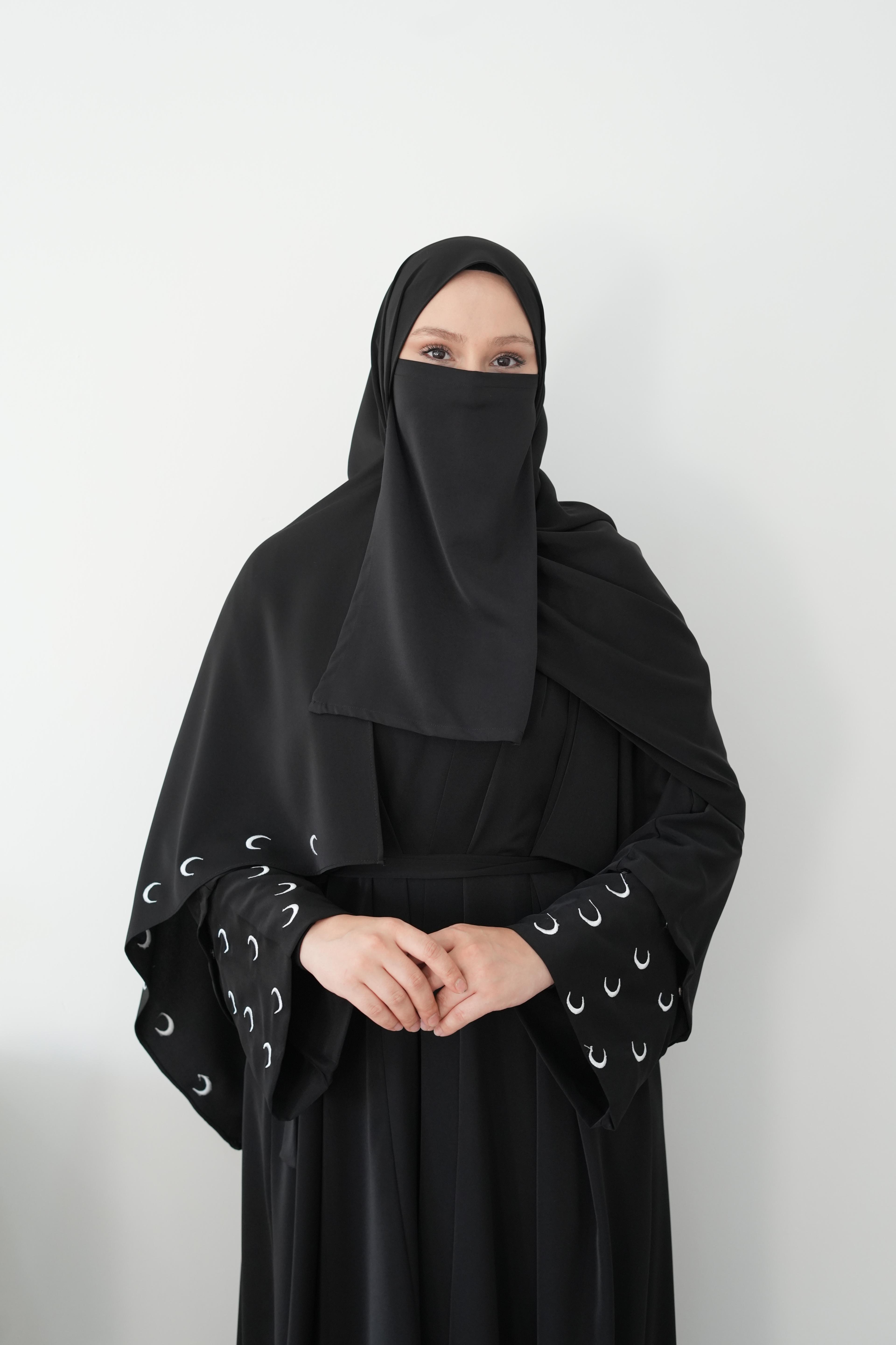 Ay Nakışlı Abaya (jile+şal+kolluk)