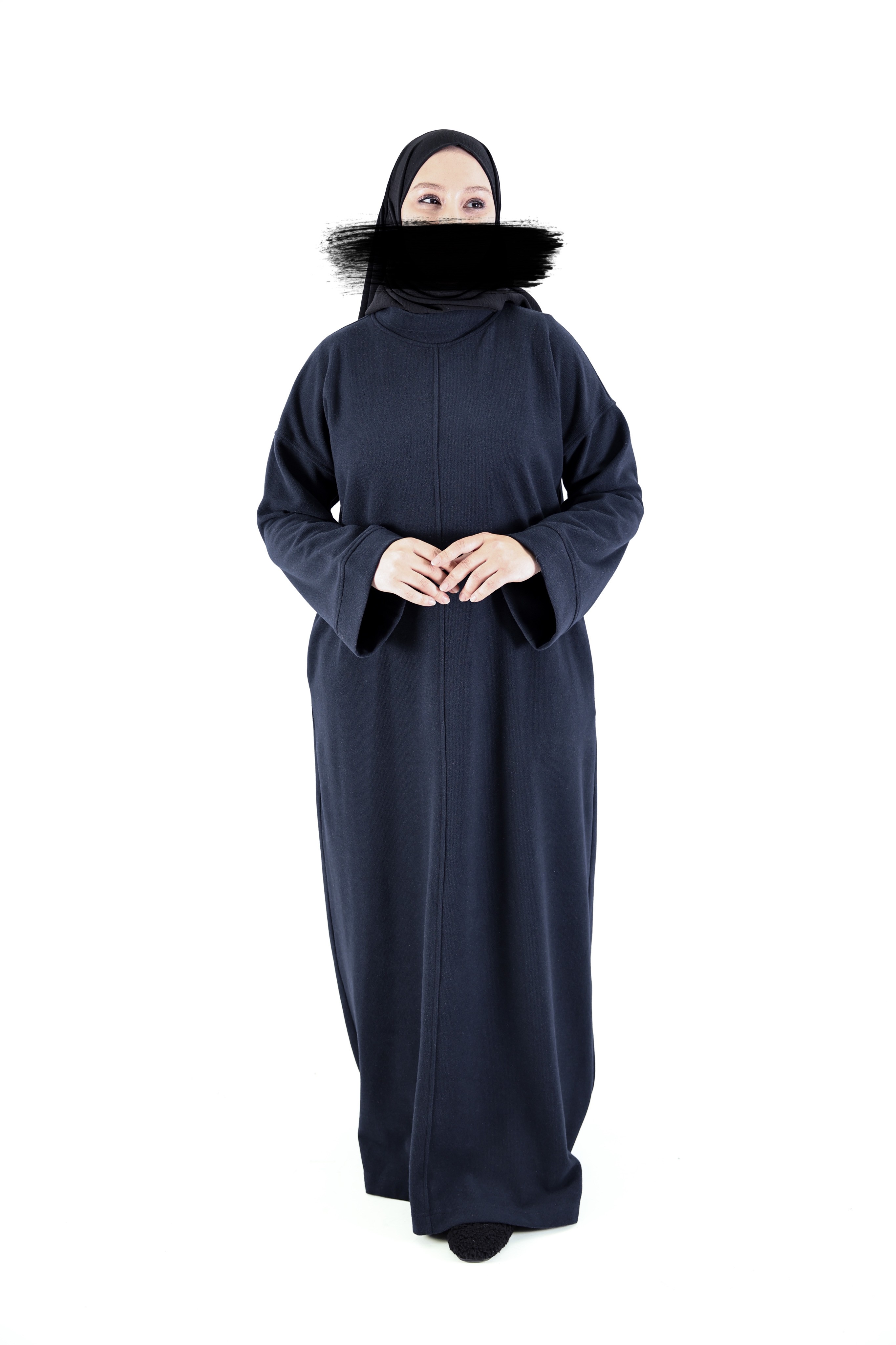 ÖRME LACİVERT ELBİSE