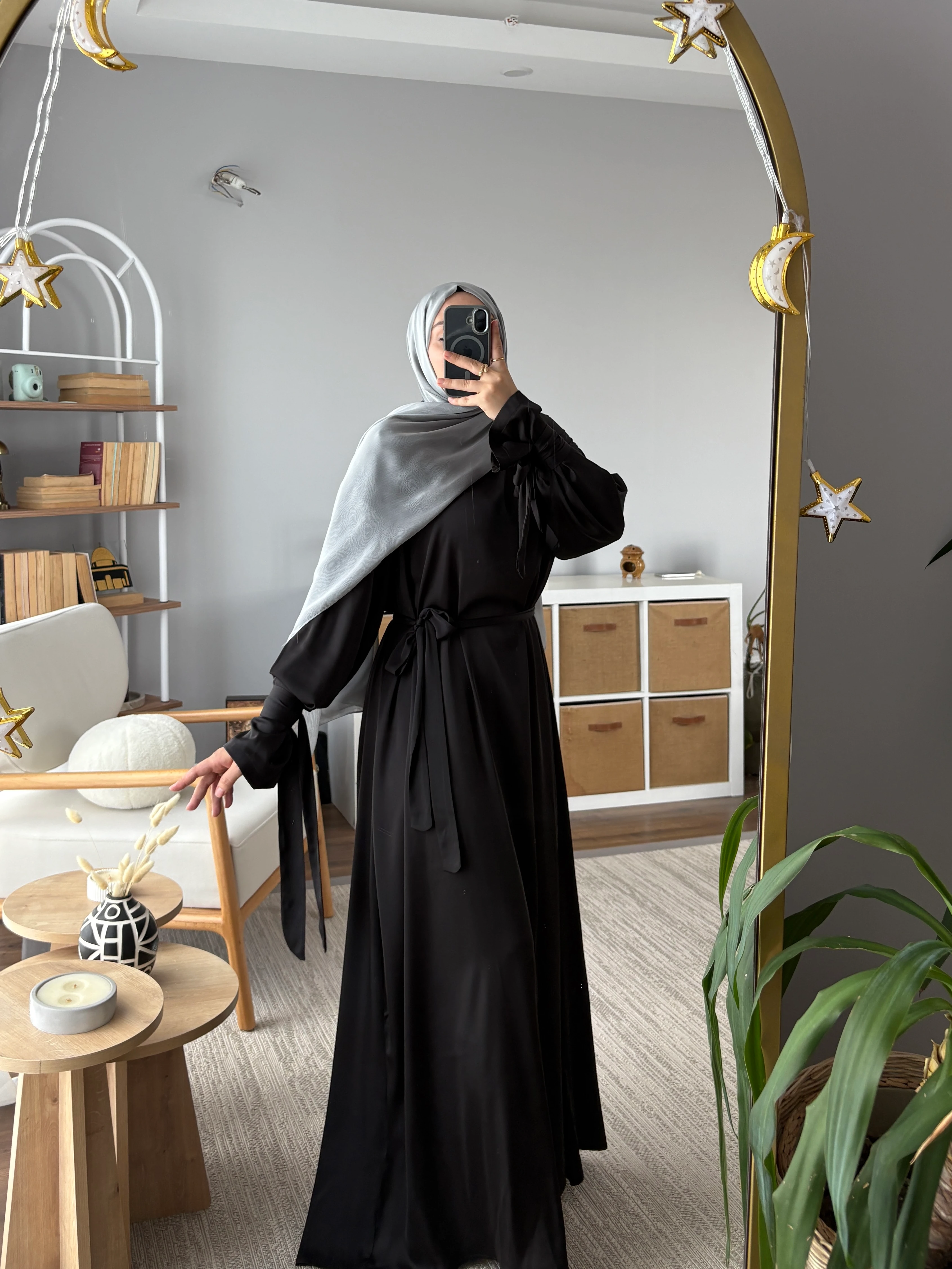 Saten Elbise - SİYAH