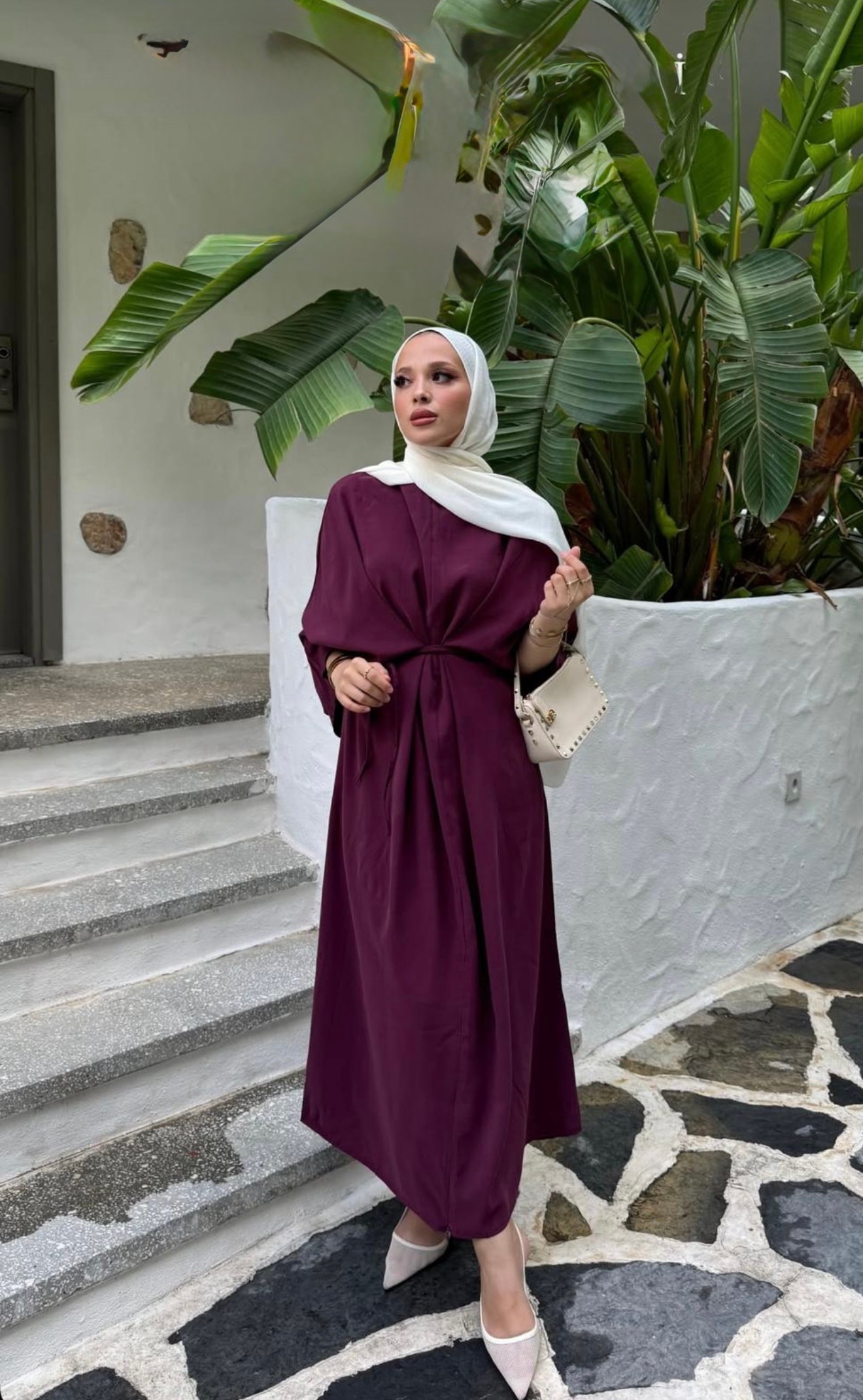 Pinterest Bağlamalı Elbise - bordo
