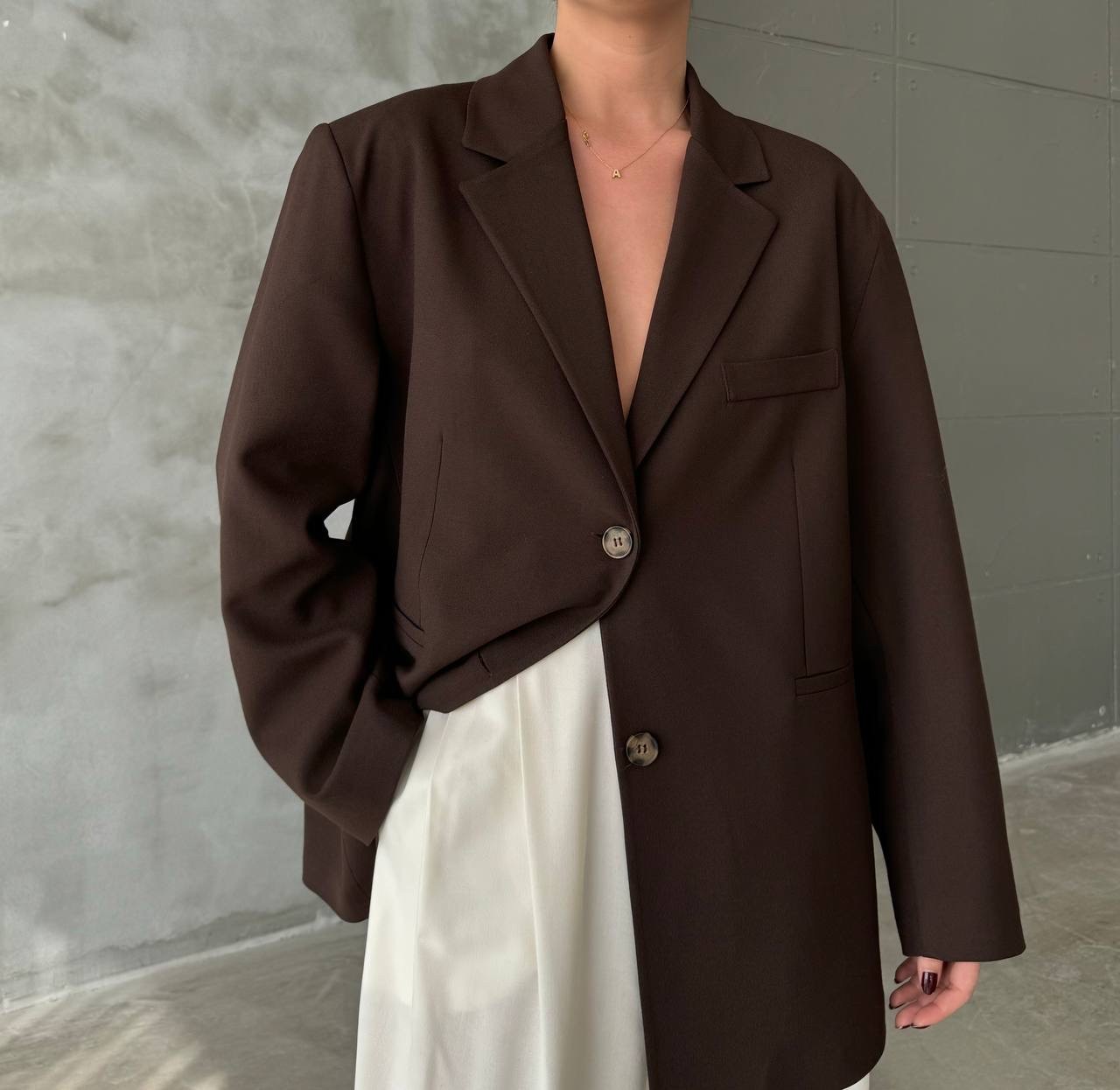 Dad Blazer Ceket - Acı Kahve