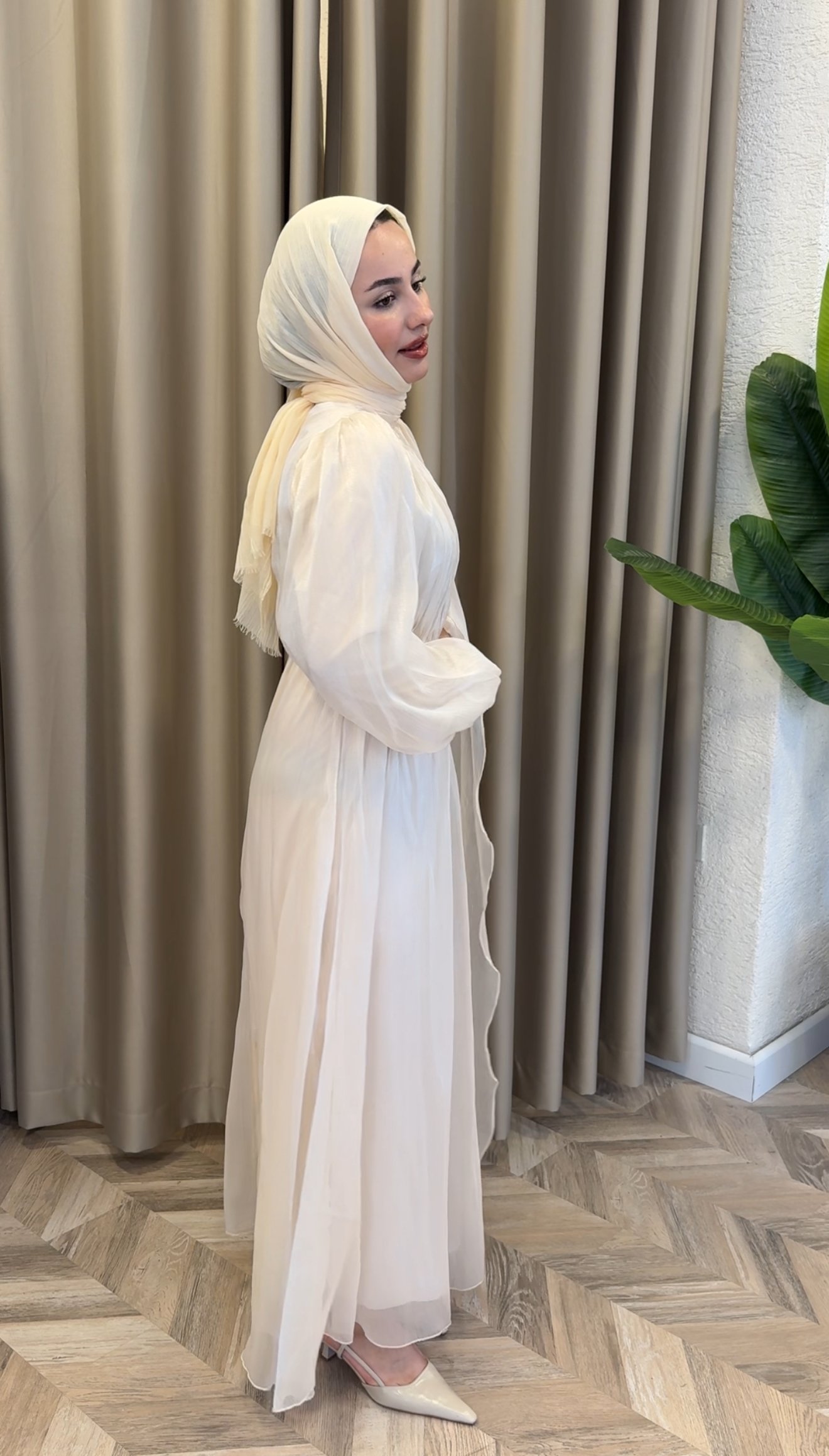 Yasmin Tasarım Elbise - Krem