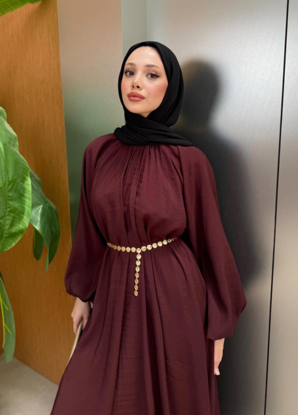 Mandalin Elbise - bordo