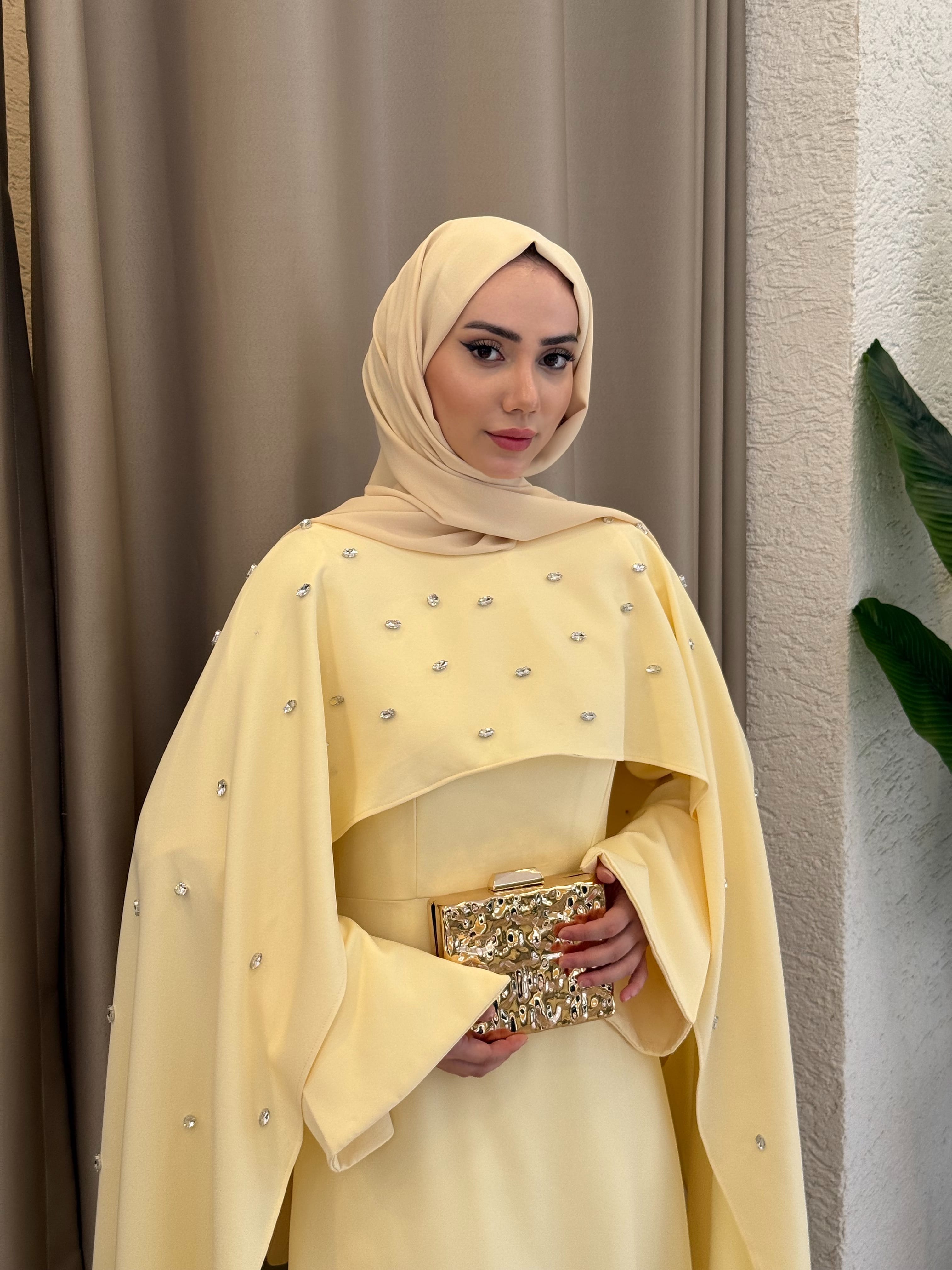 Tifany Pelerin Elbise - Sarı