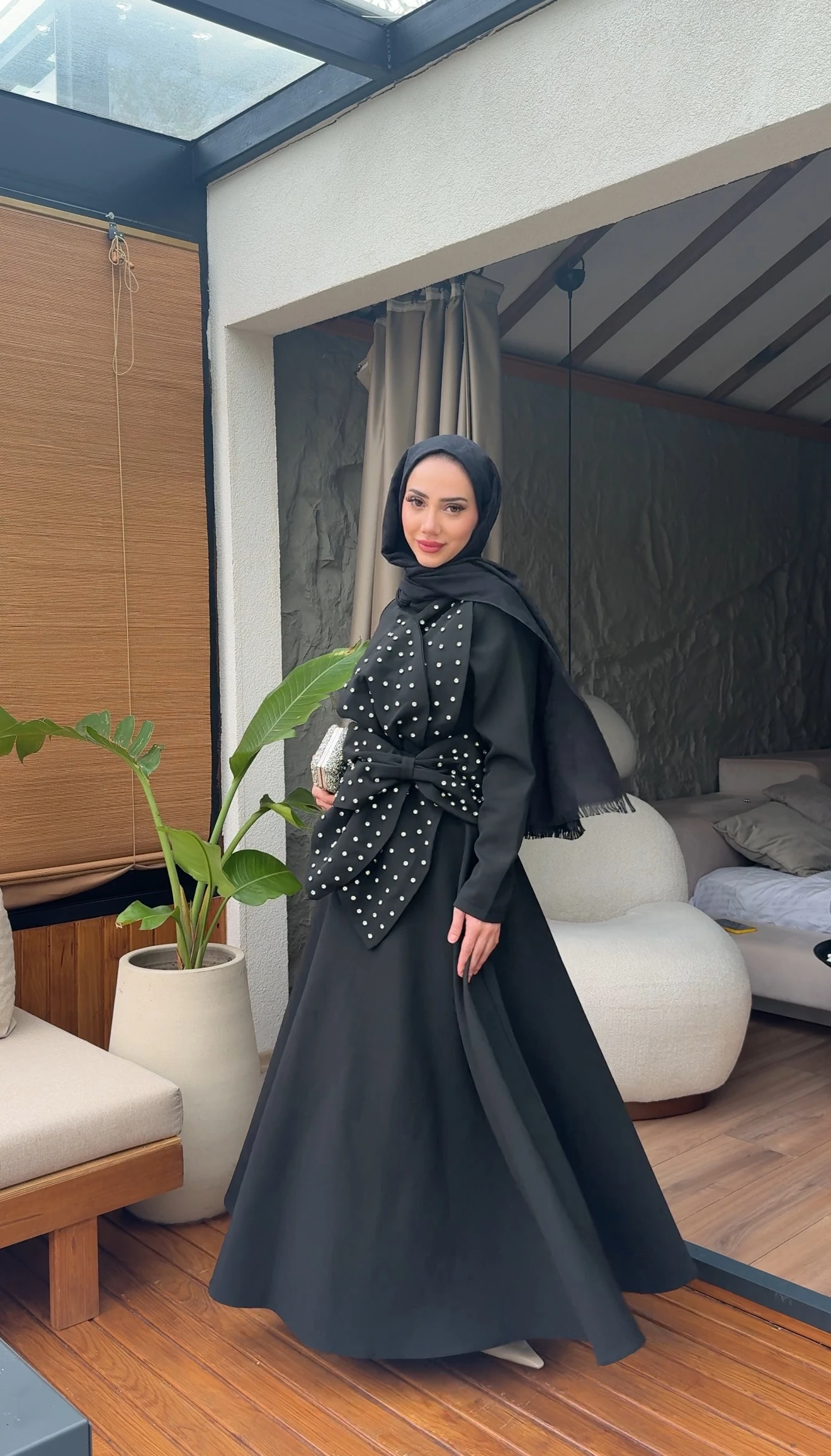 Monica Taş Detay Abiye - Siyah