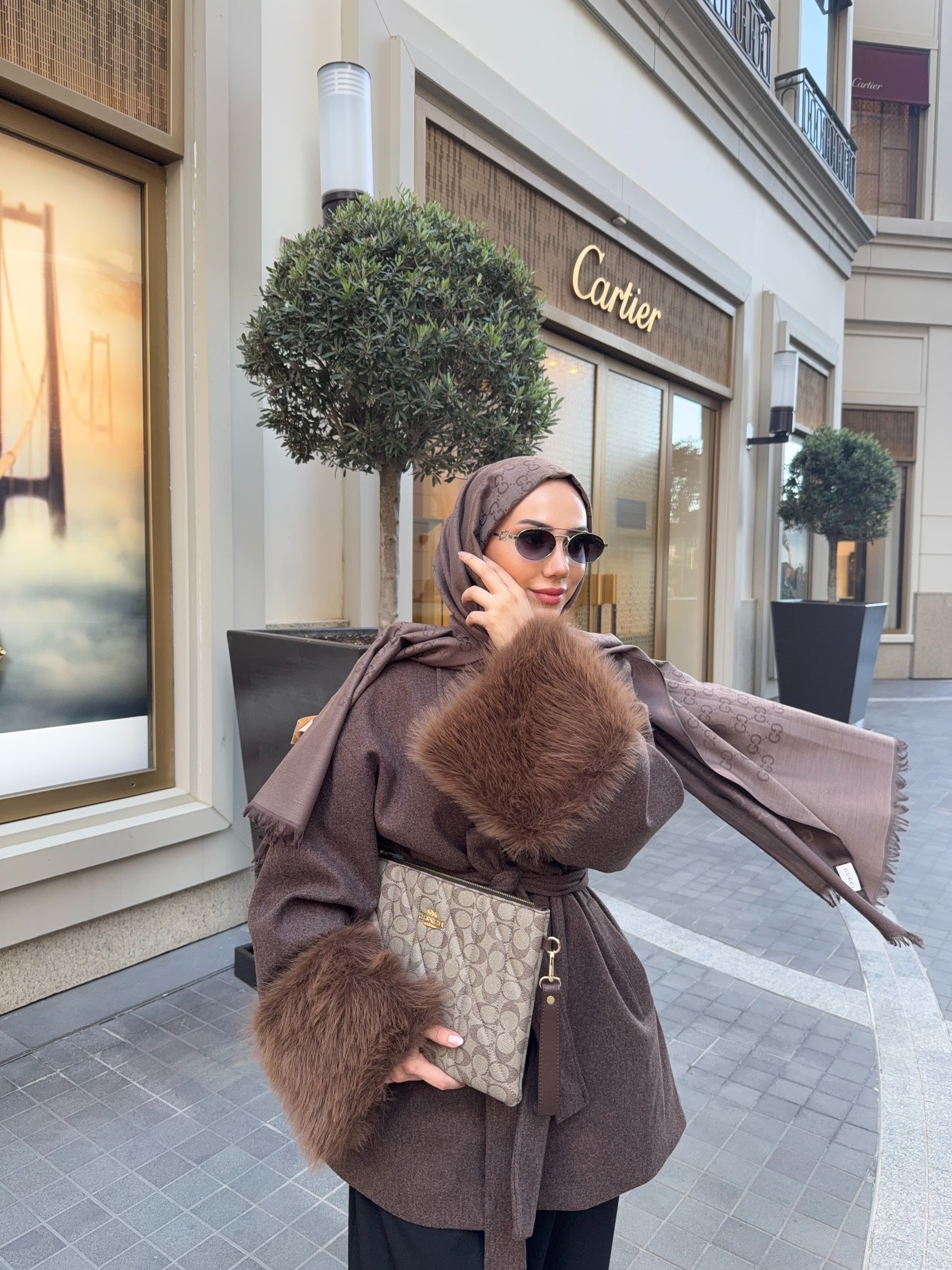 Vanessa Kürklü Kaban - Kahverengi
