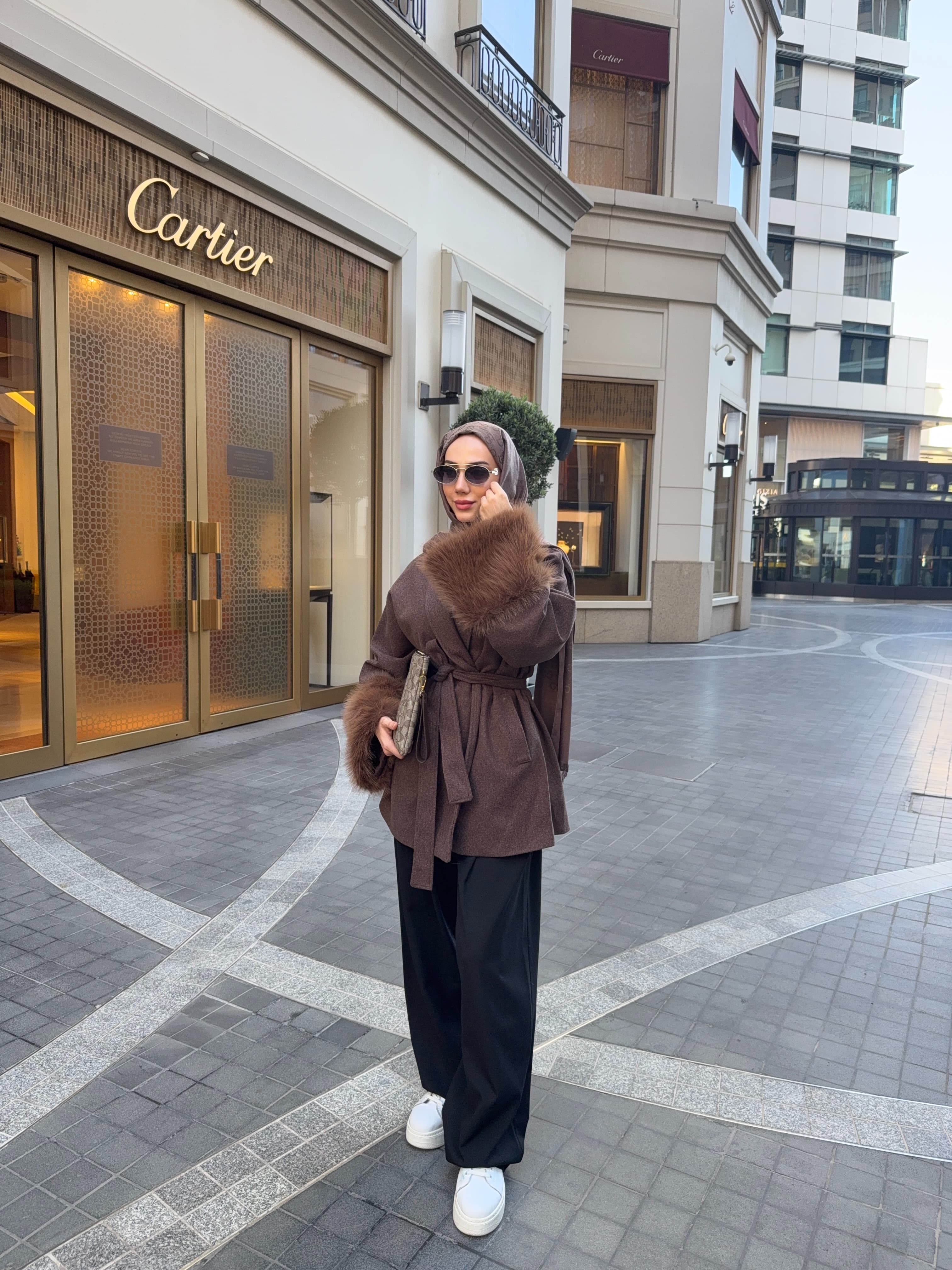 Vanessa Kürklü Kaban - Kahverengi