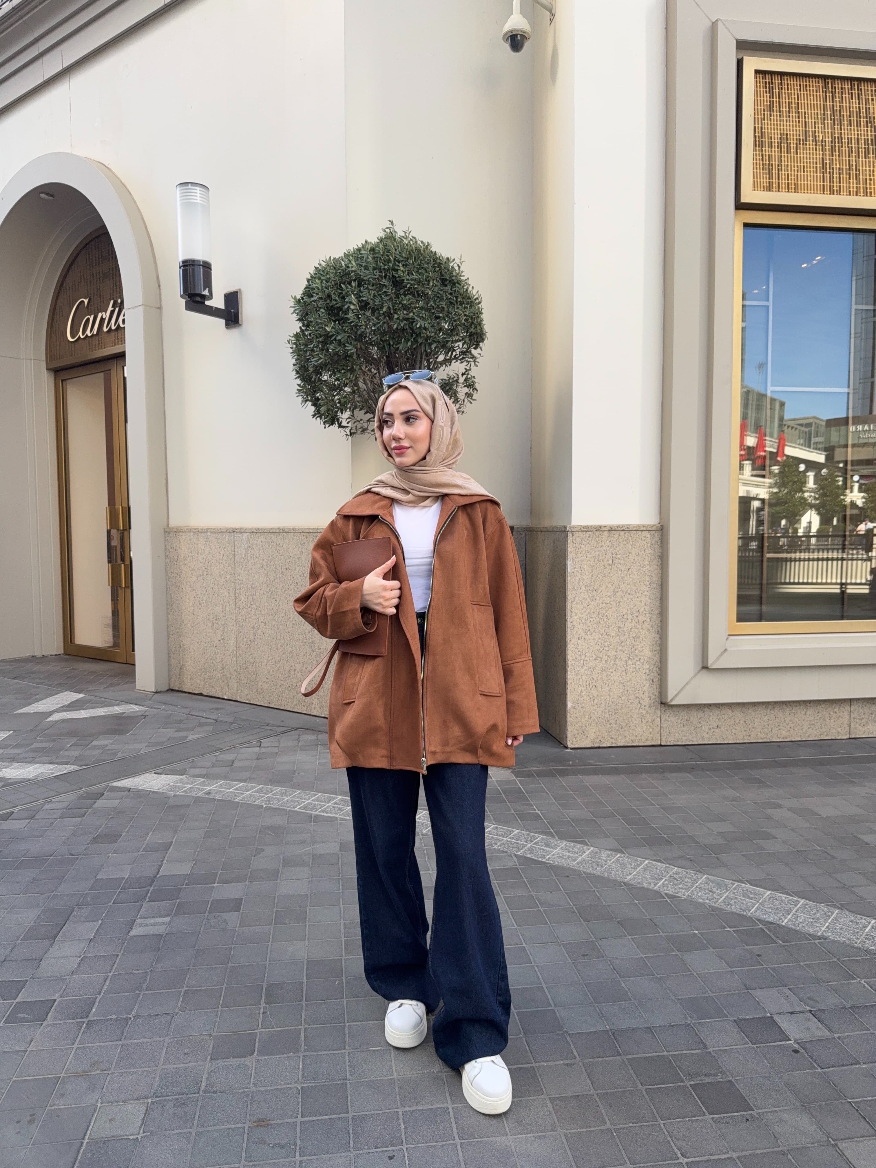 Nubuk Astarlı Ceket - Taba