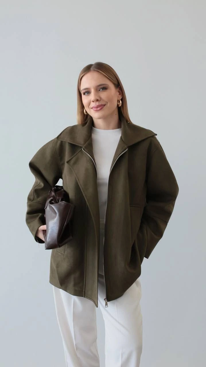 Nubuk Astarlı Ceket - haki