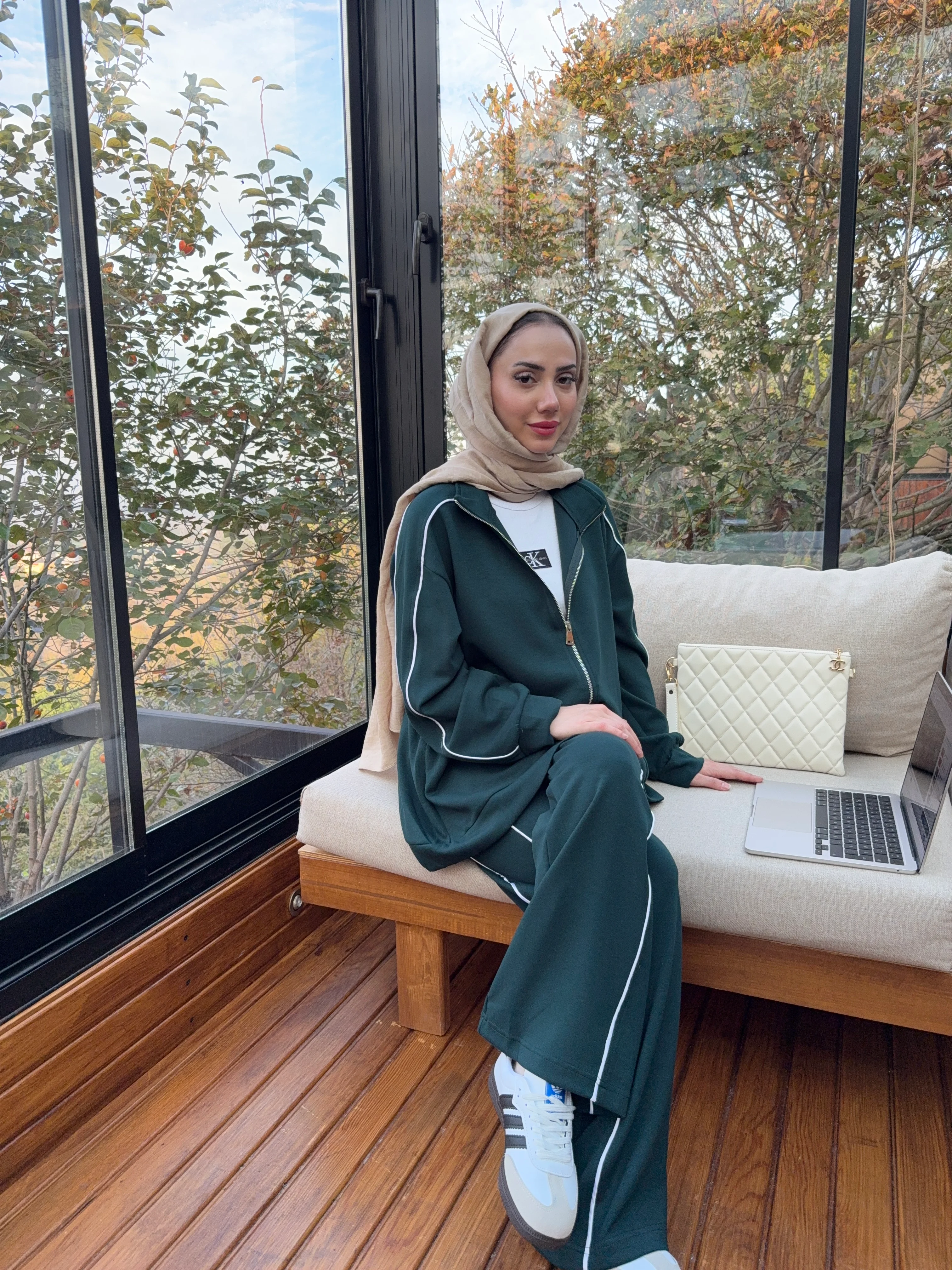 Fermuarlı Eşofman Takım - haki