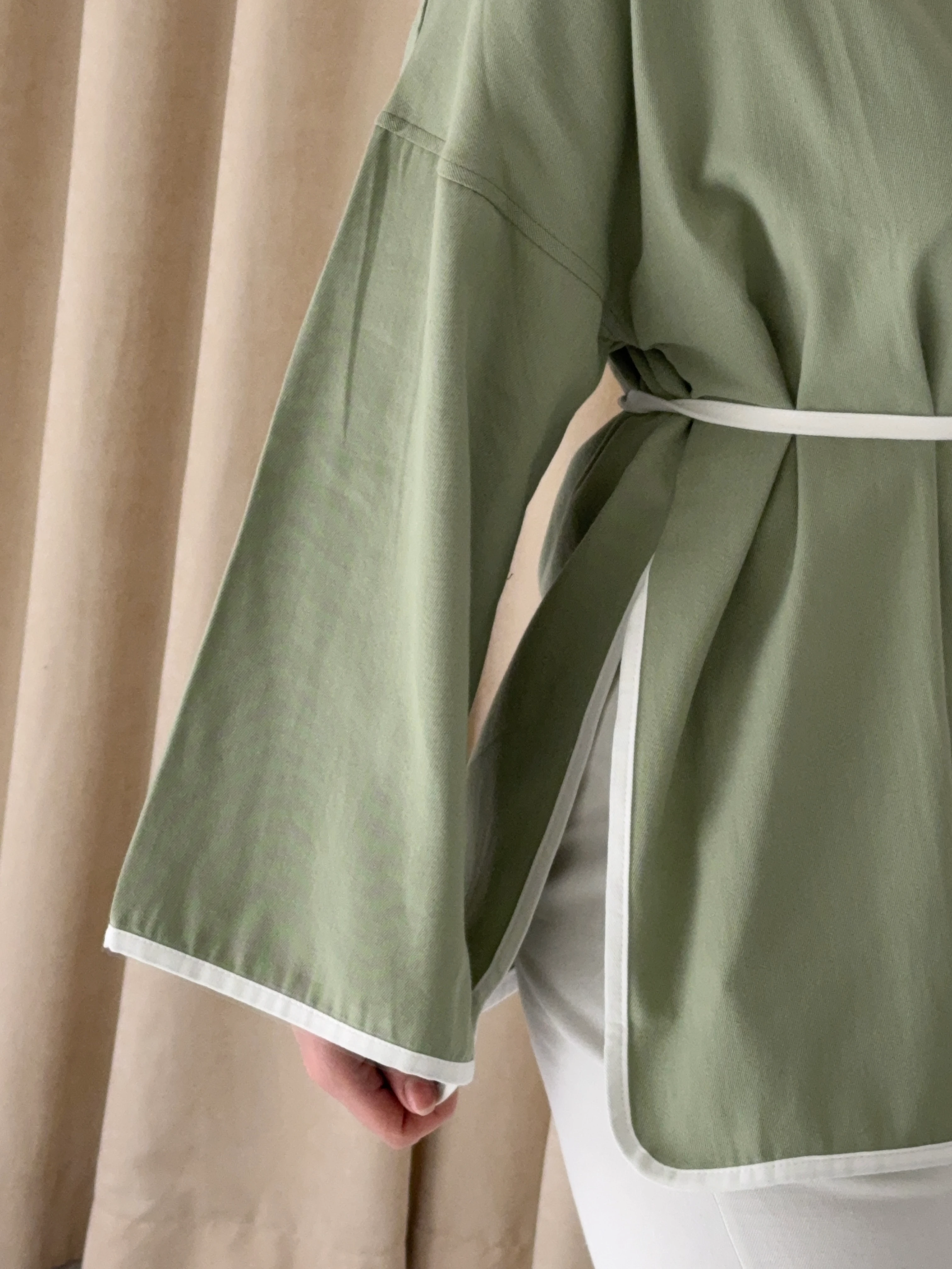 seyyar kemerli kimono - mint