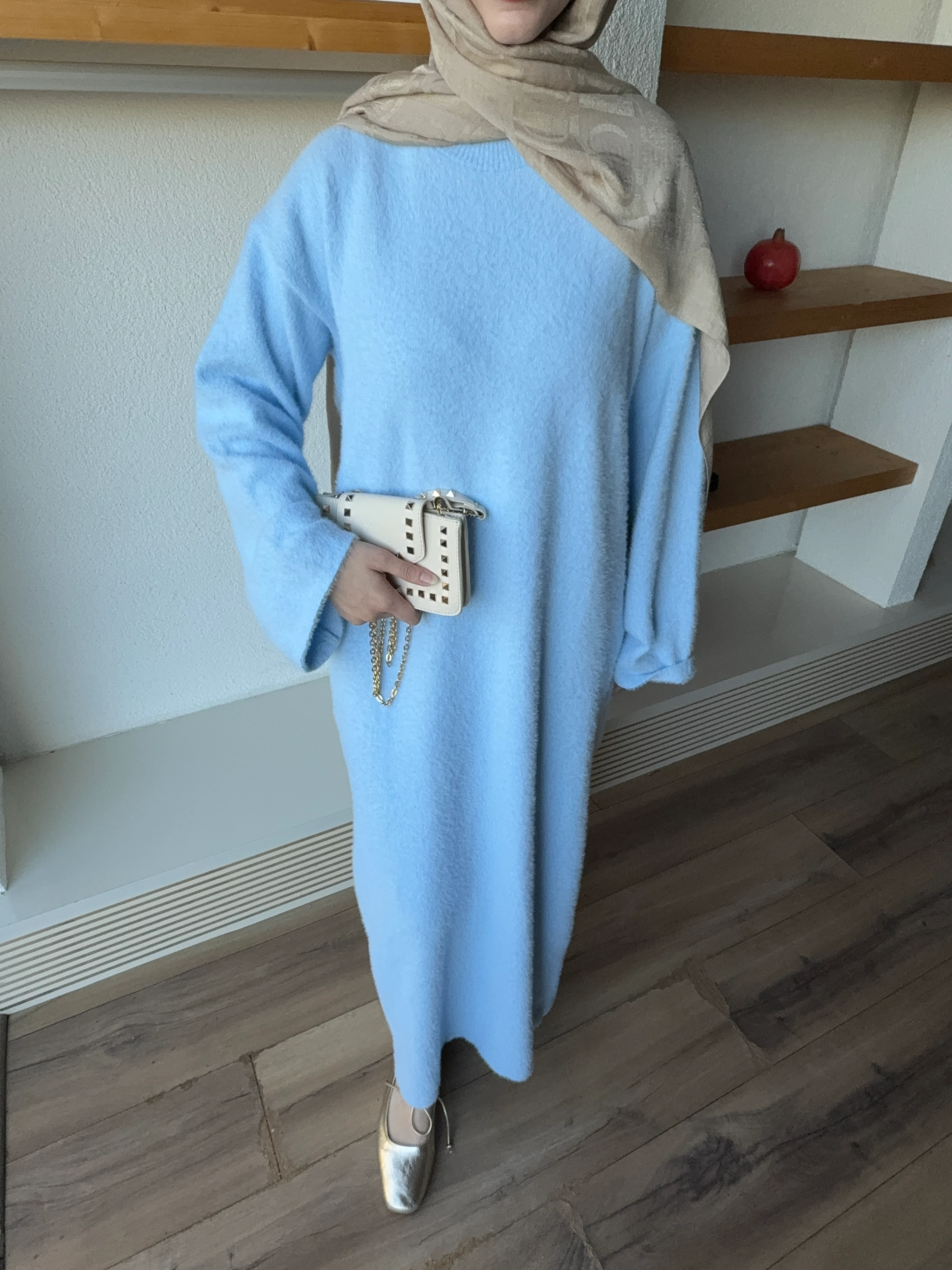 Angora Elbise - bebe mavisi