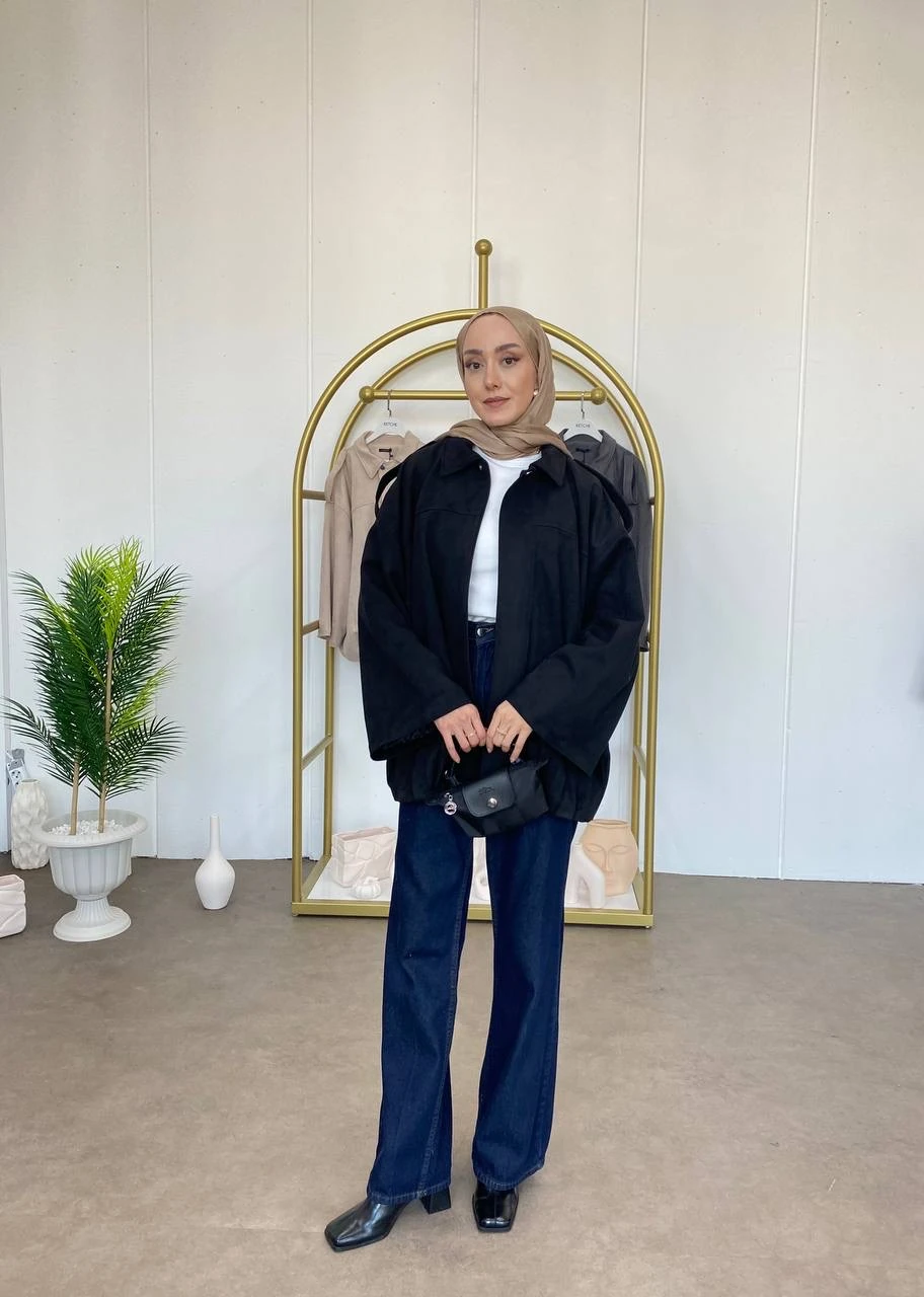 Nubuk Astarlı Ceket - Siyah