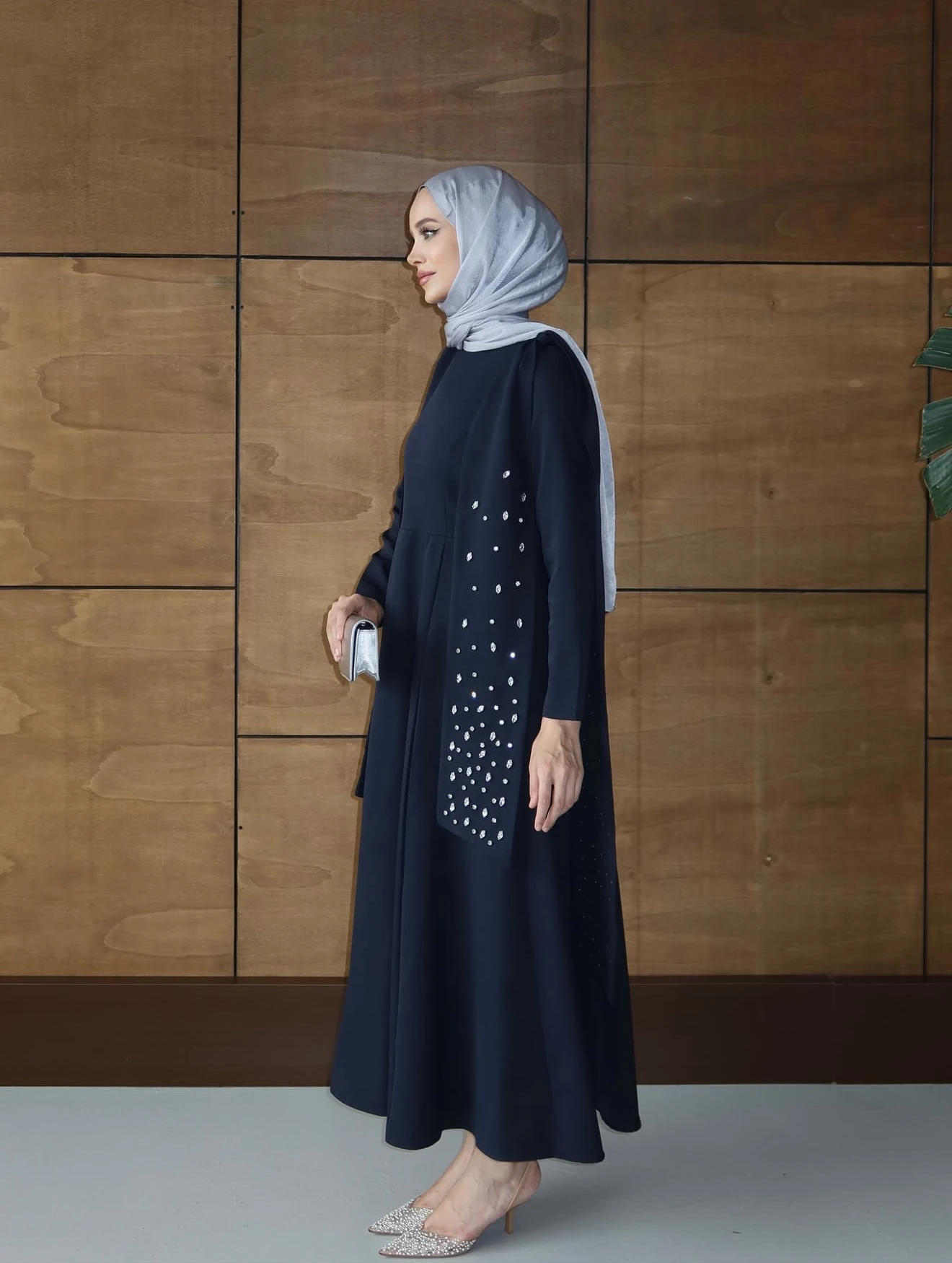 Rowan Taş Detay Abiye - Lacivert