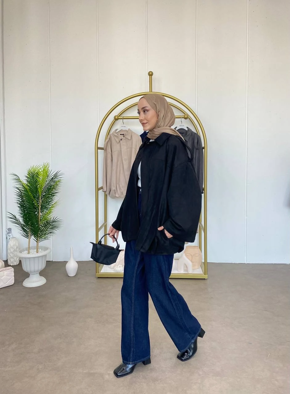 Nubuk Astarlı Ceket - Siyah