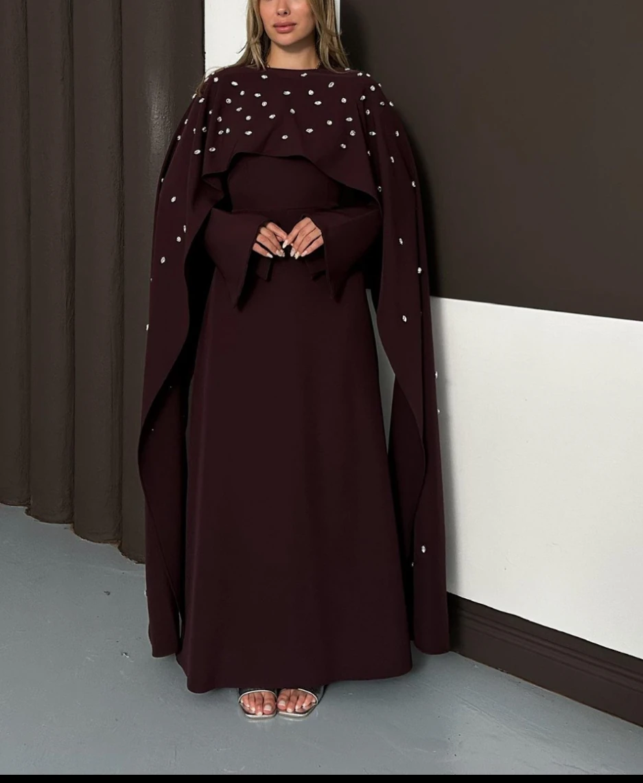 Tifany Pelerin Elbise - Mürdüm