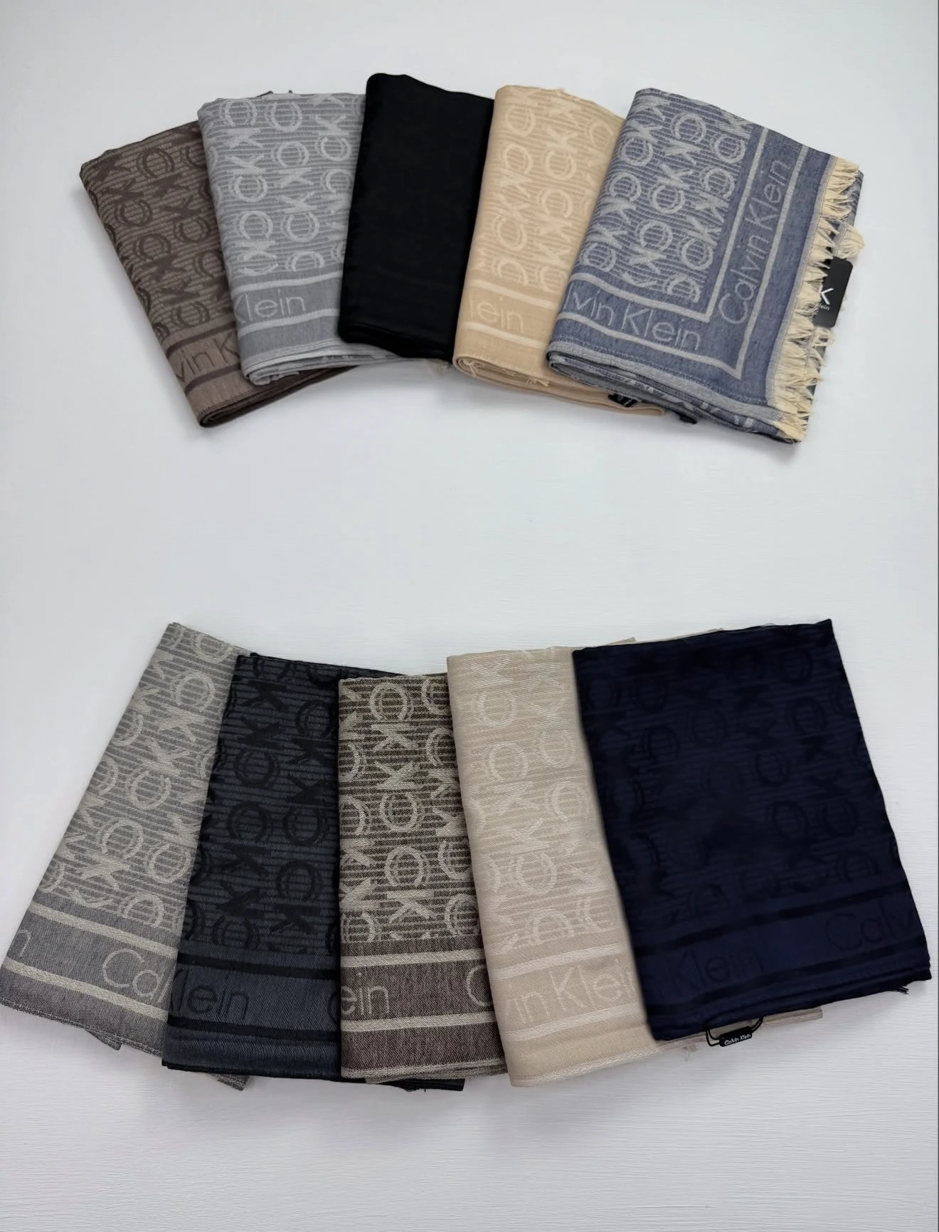 Yün Pamuk Şal C Desen - Gri