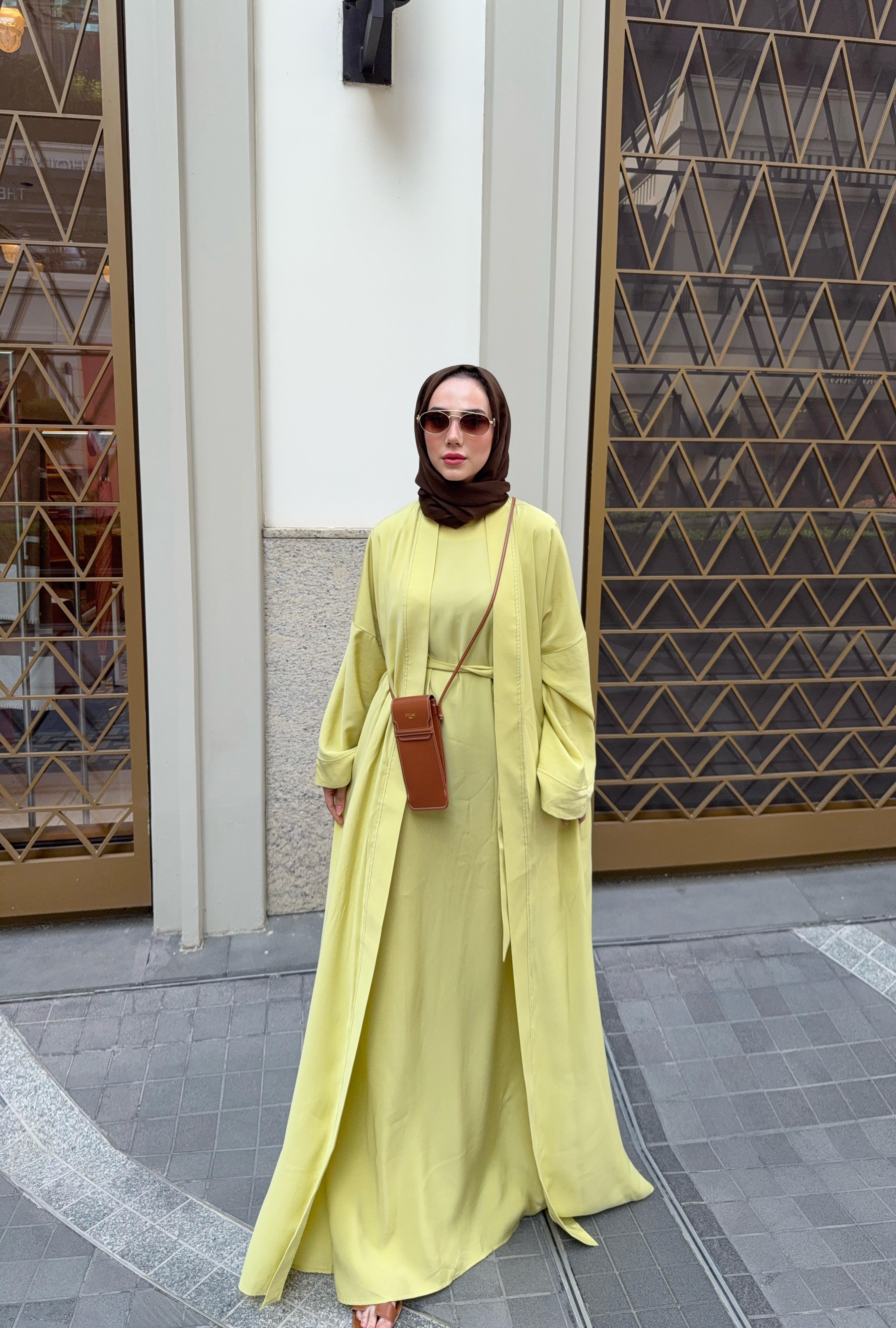 Qupra Abaya  - Yağ Yeşili