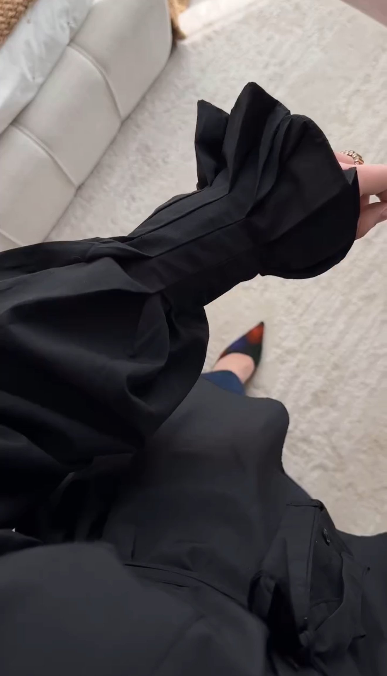 Kol Detaylı Poplin Gömlek - Siyah