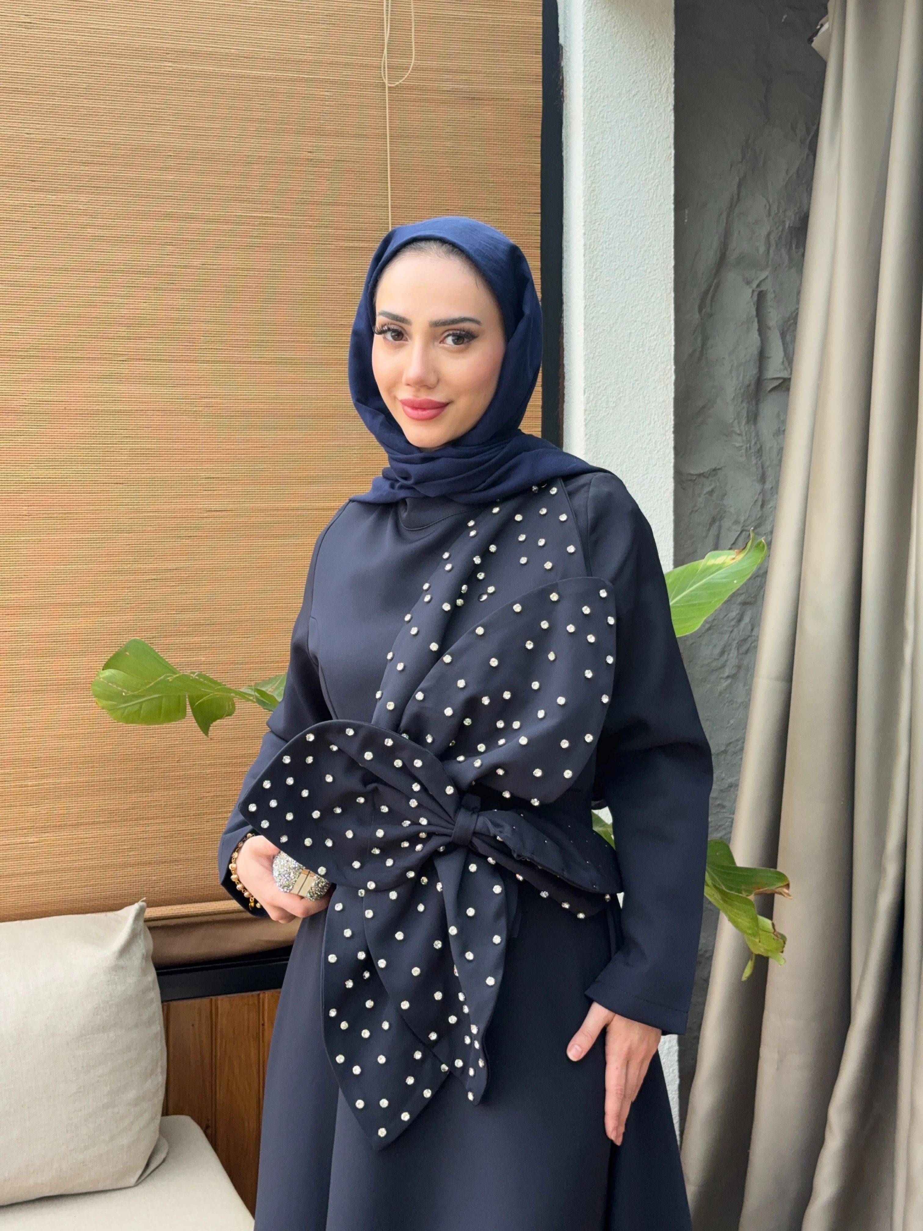 Monica Taş Detay Abiye - Lacivert