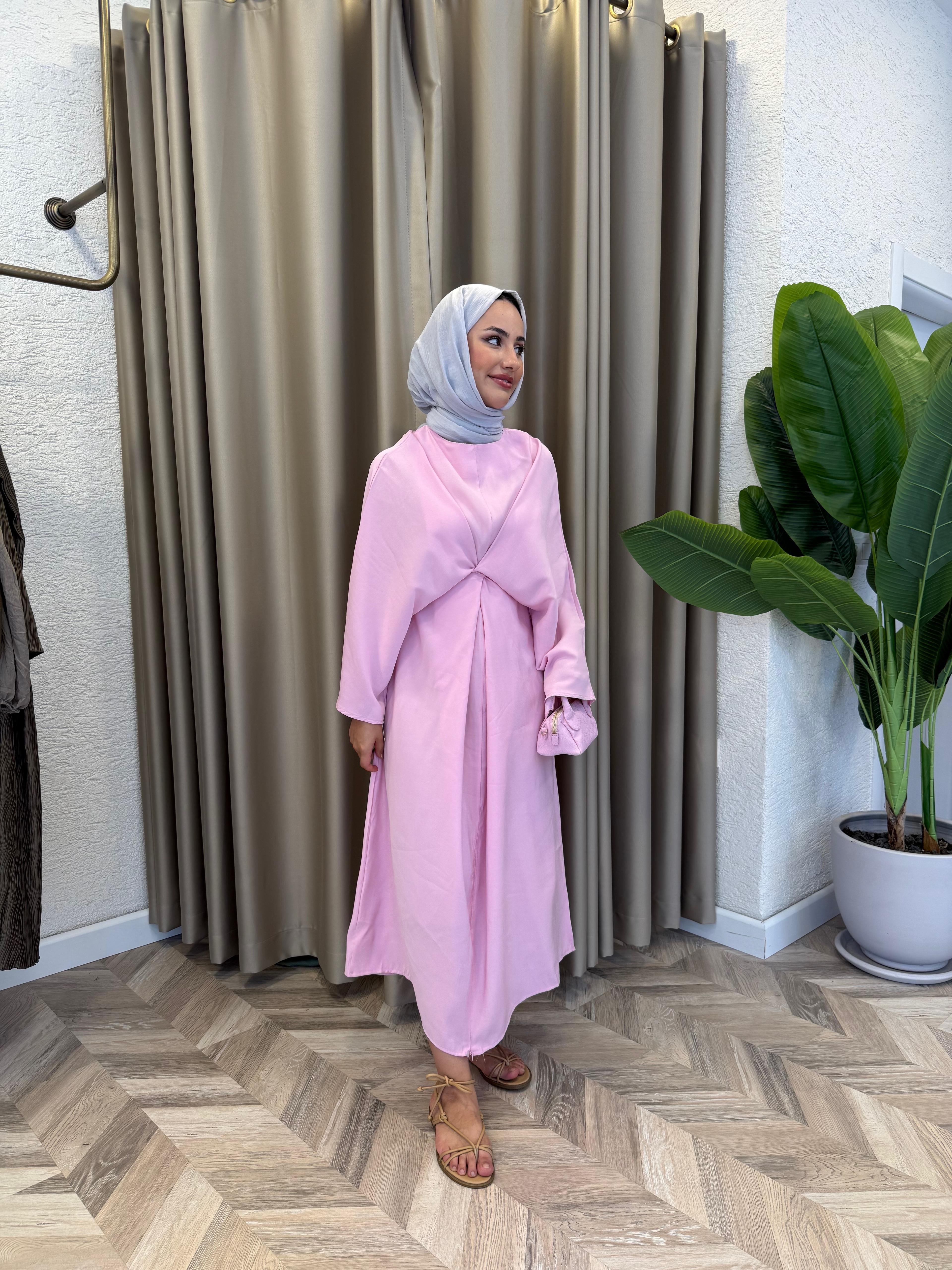 Pinterest Bağlamalı Elbise - Pembe