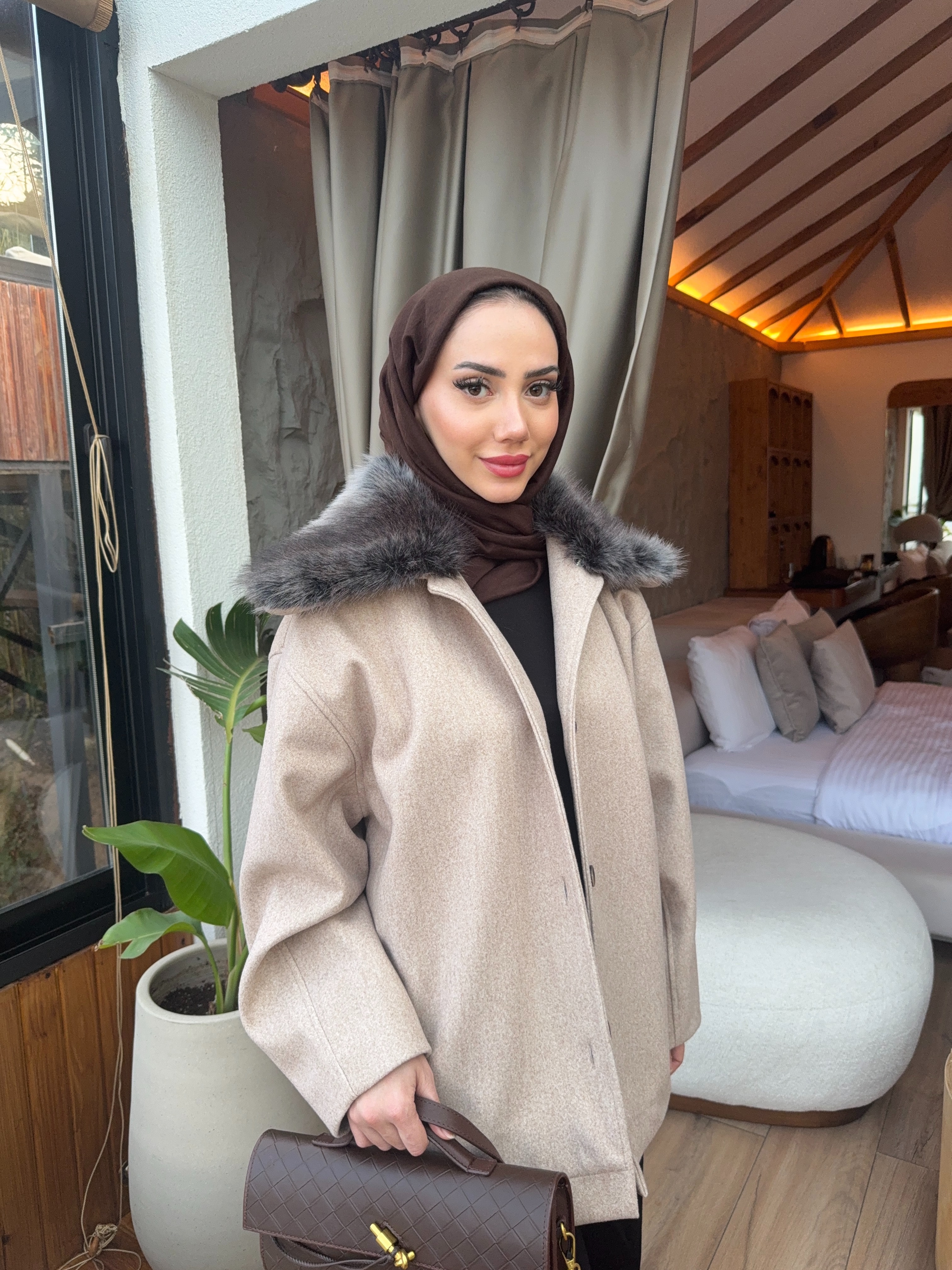 Taylor Kürklü Kaban - Camel