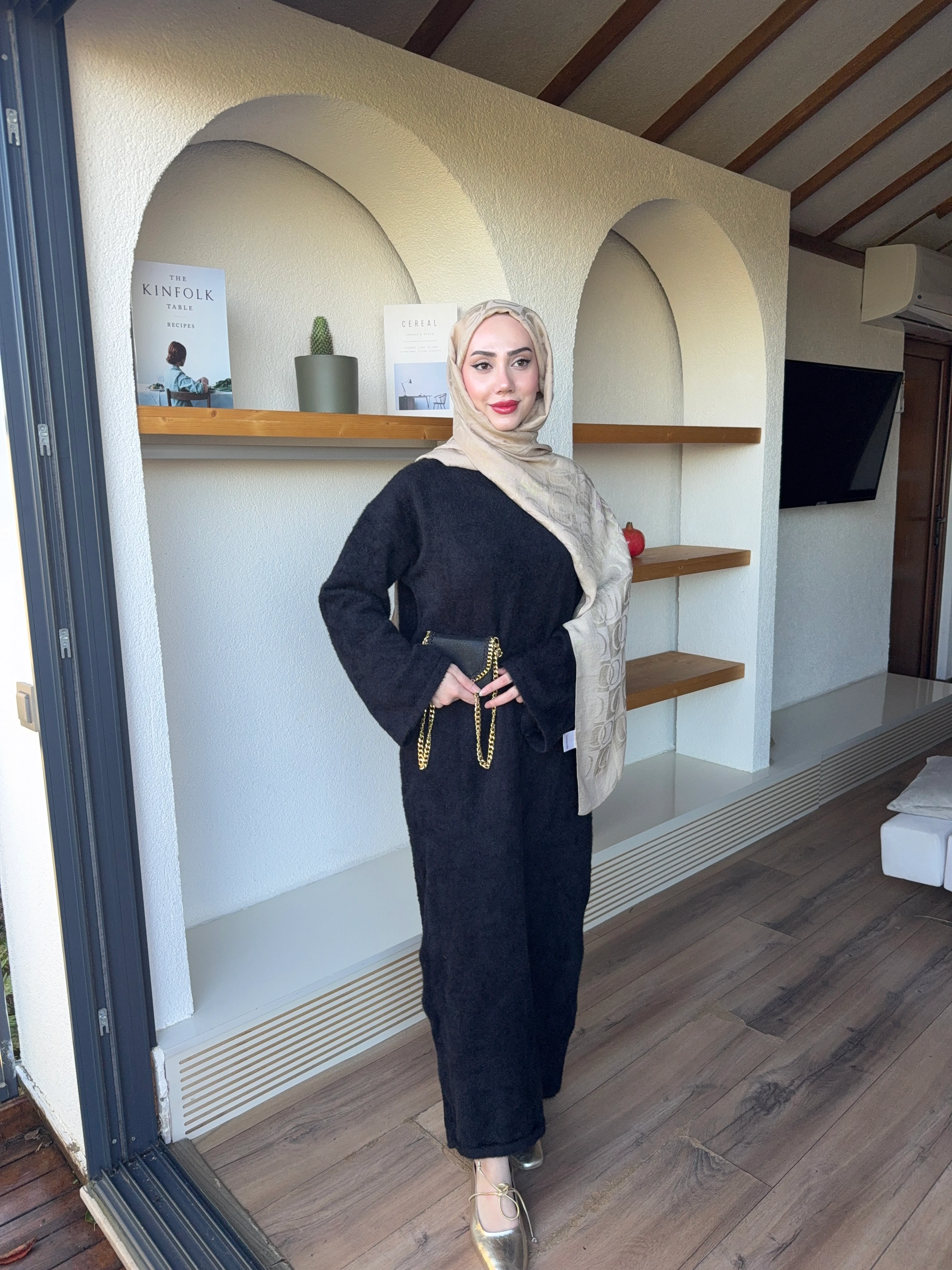 Angora Elbise - Siyah