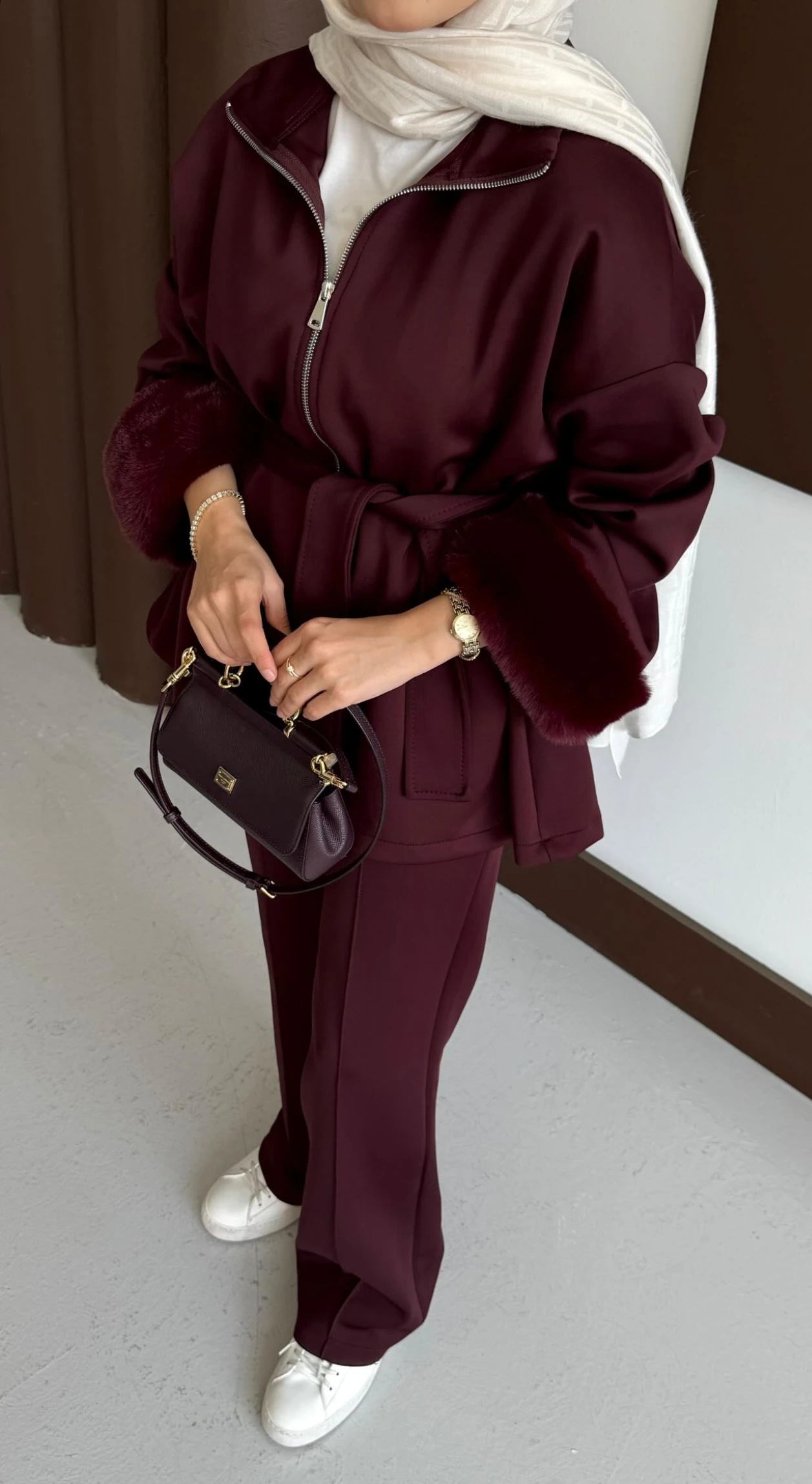 Scuba Pantolonlu Takım - bordo