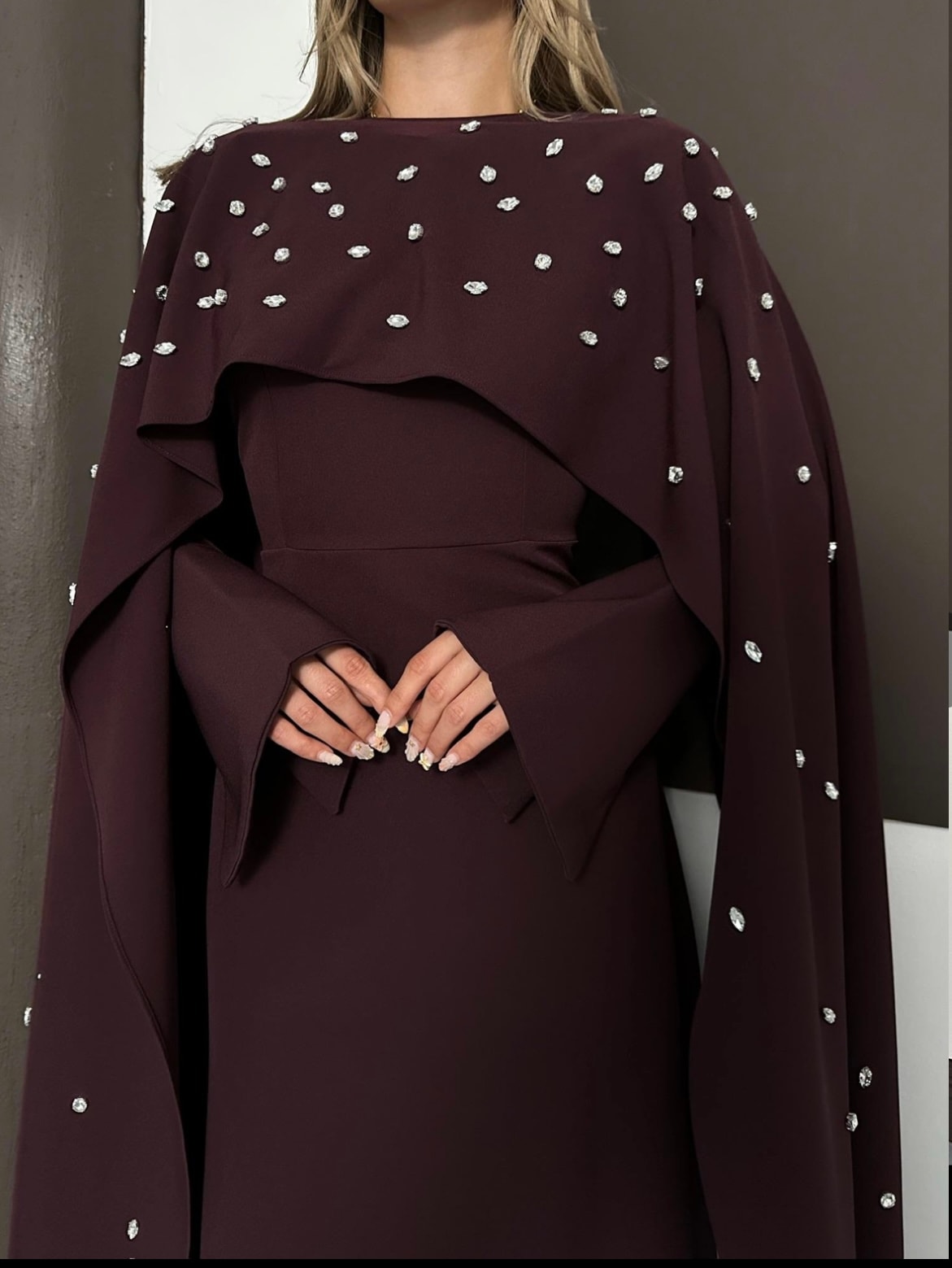 Tifany Pelerin Elbise - Mürdüm