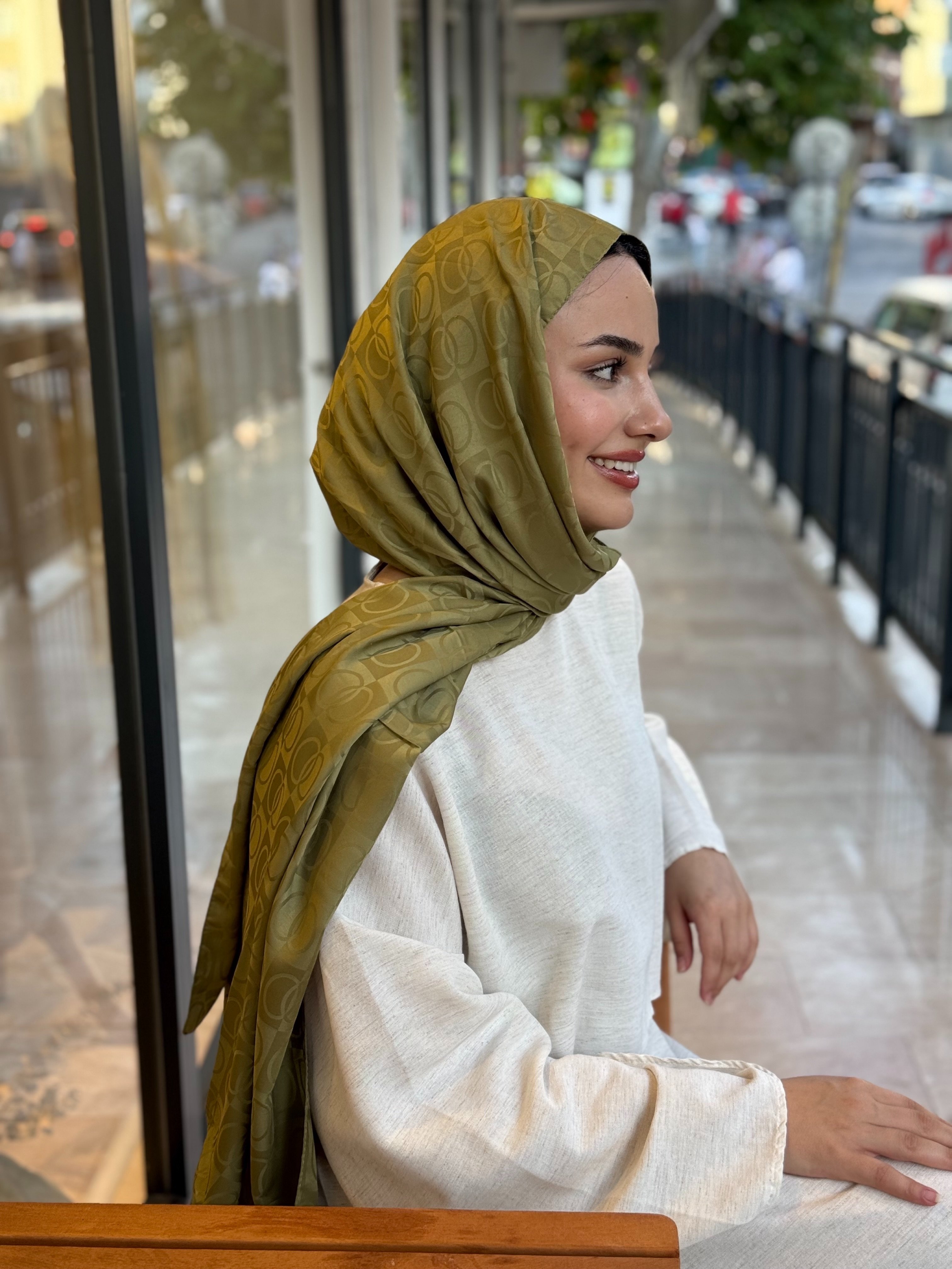 Halka Desen Şal - çağla