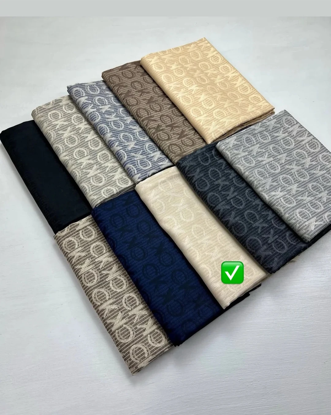 Yün Pamuk Şal C Desen - Taş