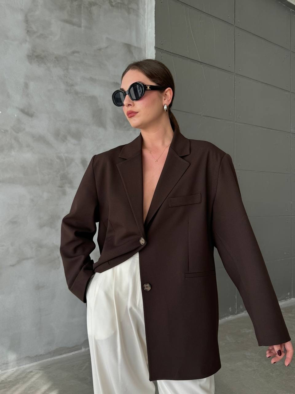 Dad Blazer Ceket - Acı Kahve