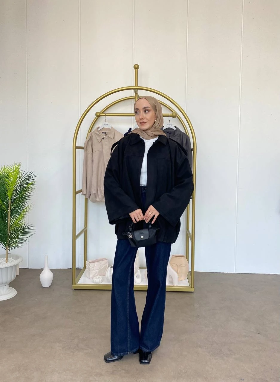 Nubuk Astarlı Ceket - Siyah