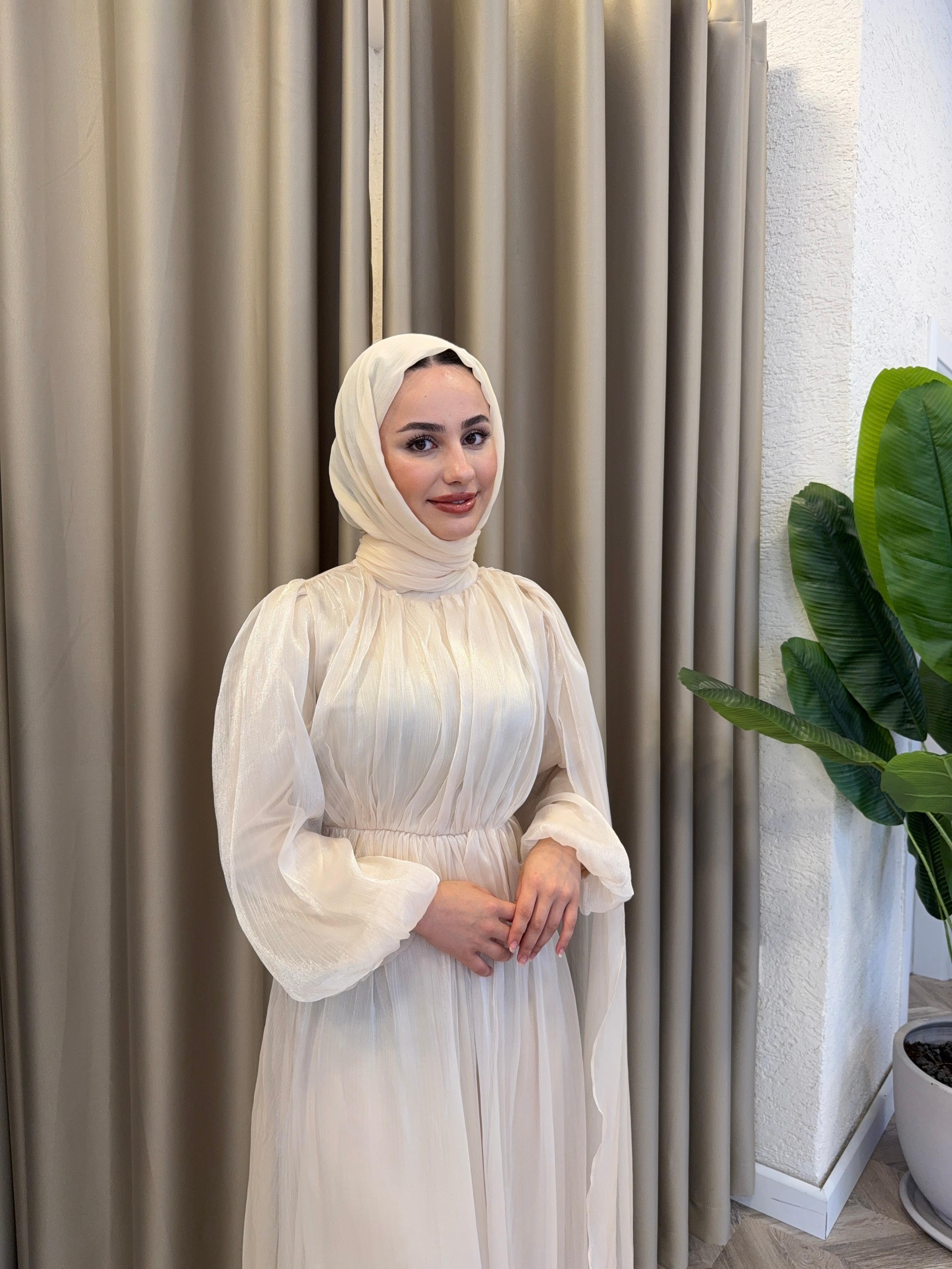 Yasmin Tasarım Elbise - Krem