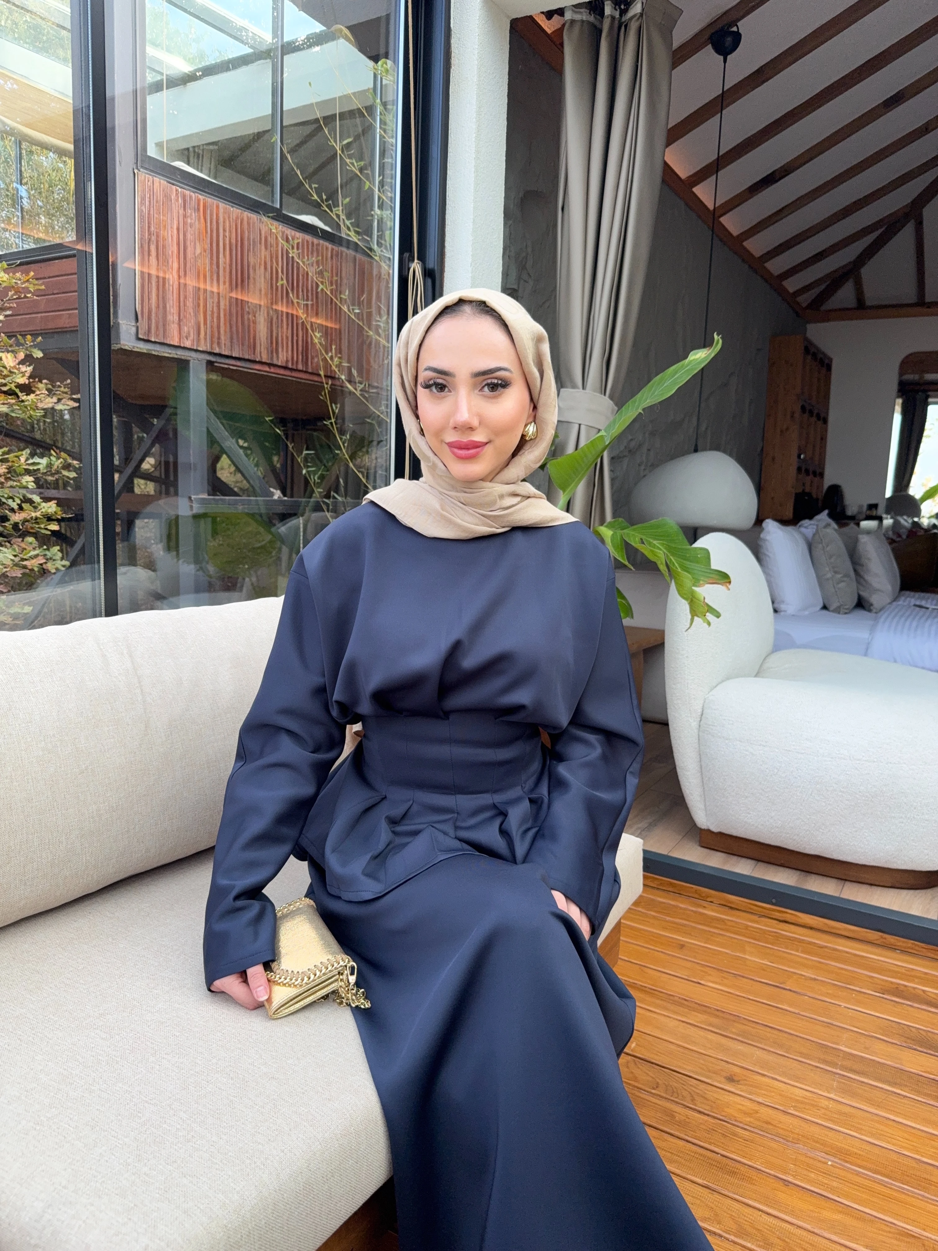 Belden Piliseli Etekli Takım - Lacivert