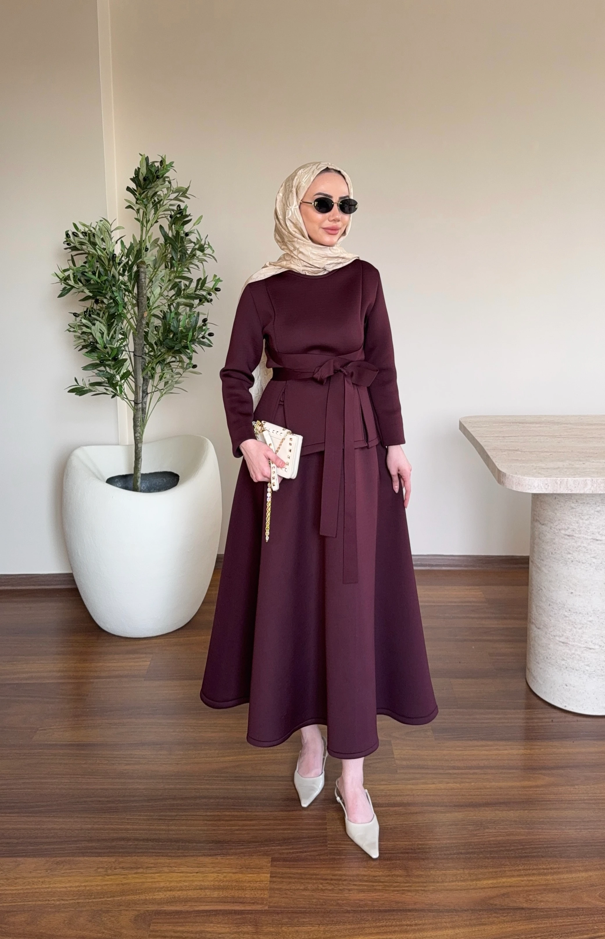 Puffie Scuba Takım - bordo