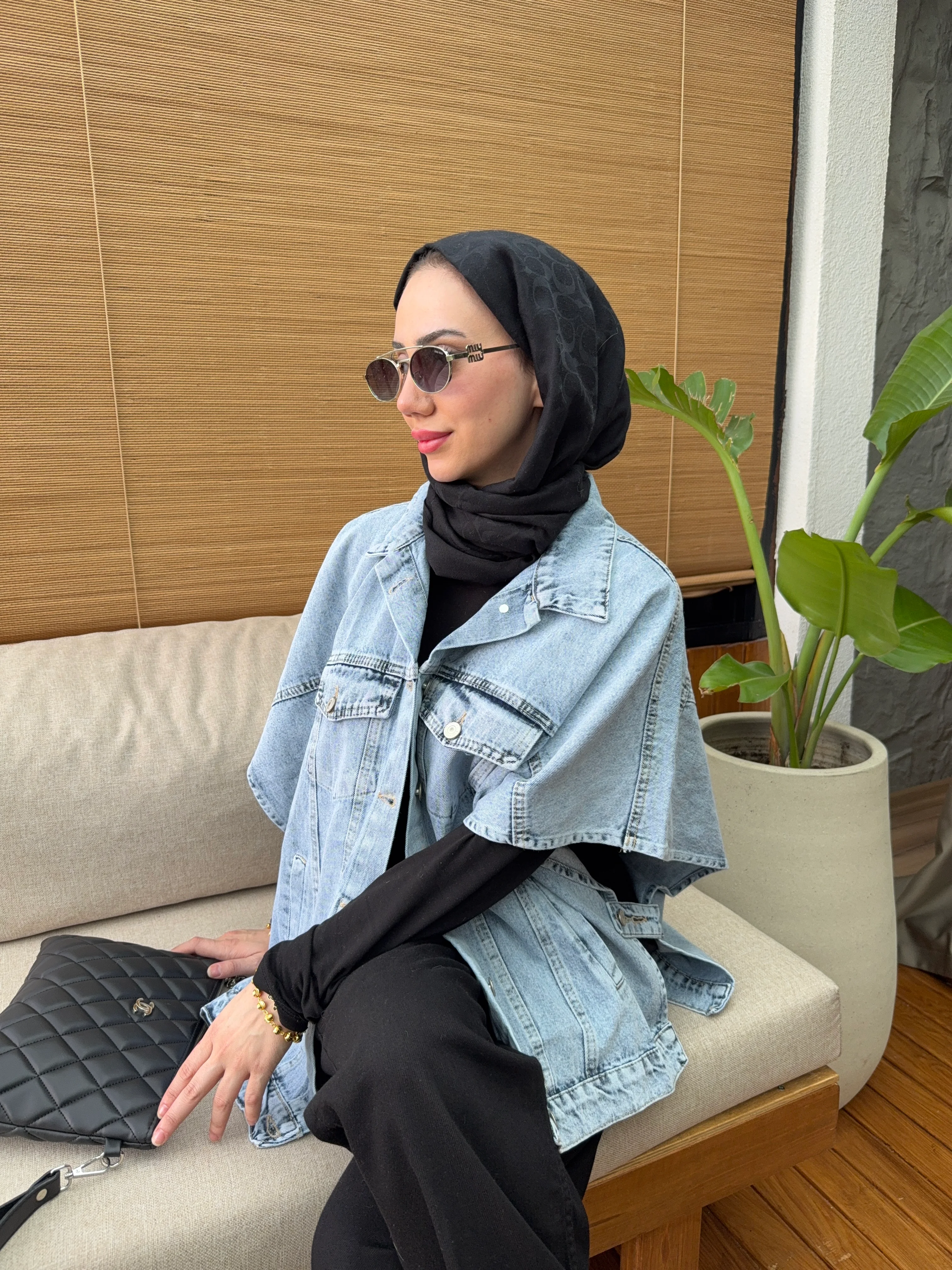 Denim Yelek  - light bluee