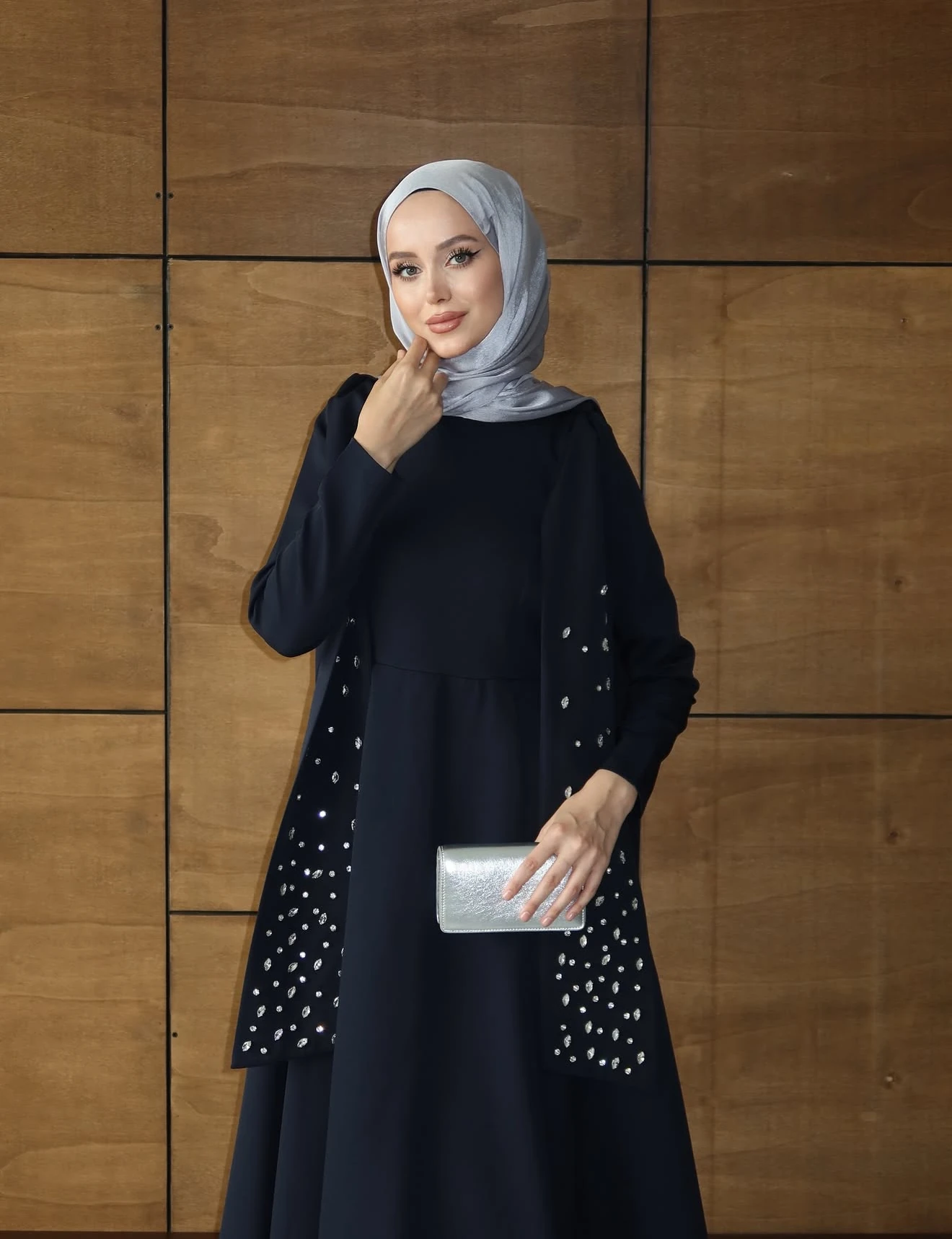 Rowan Taş Detay Abiye - Lacivert